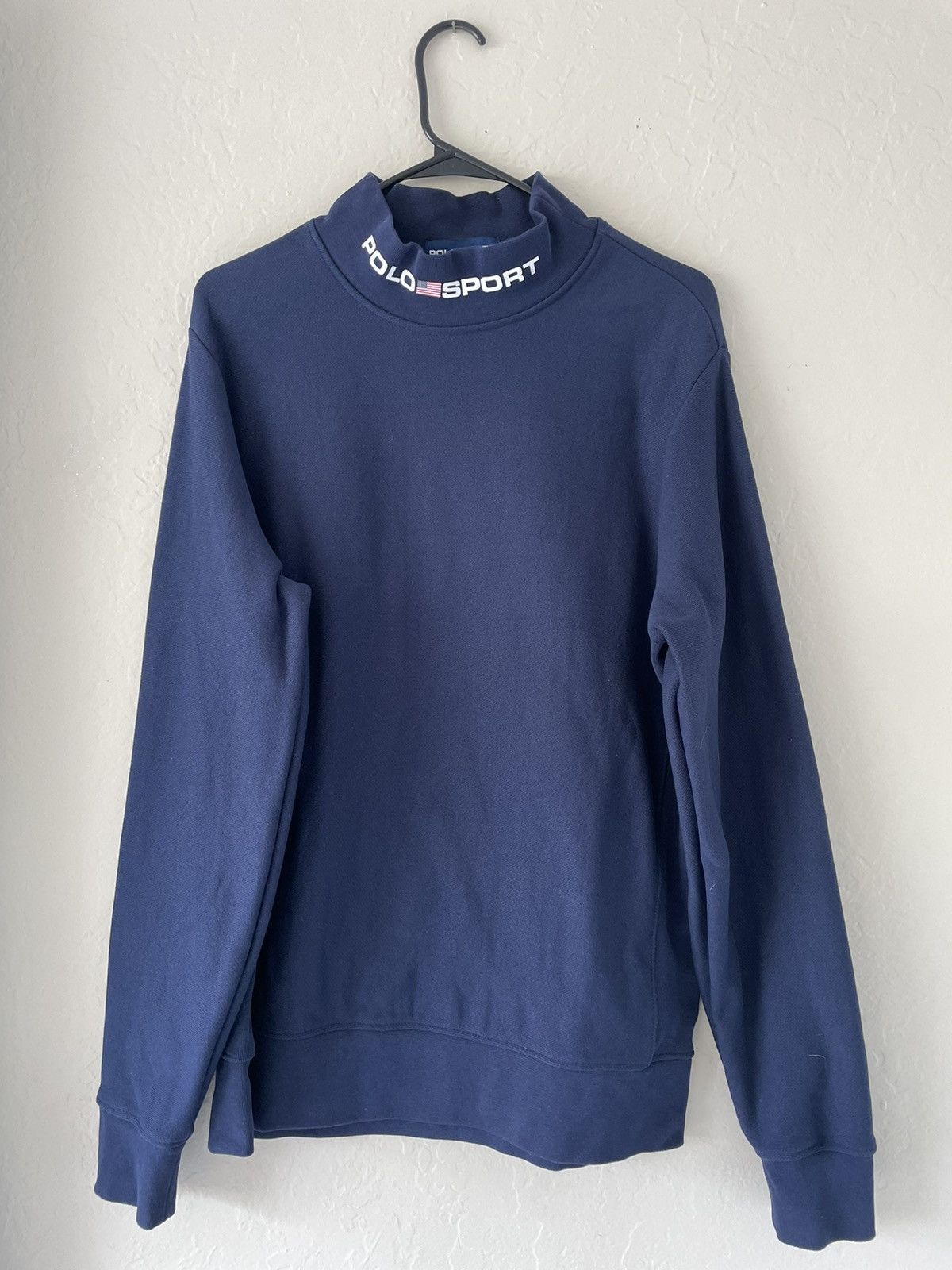 Polo Ralph Lauren Navy Polo Sport Mock Turtleneck Size US L / EU 52-54 / 3 - 1 Thumbnail