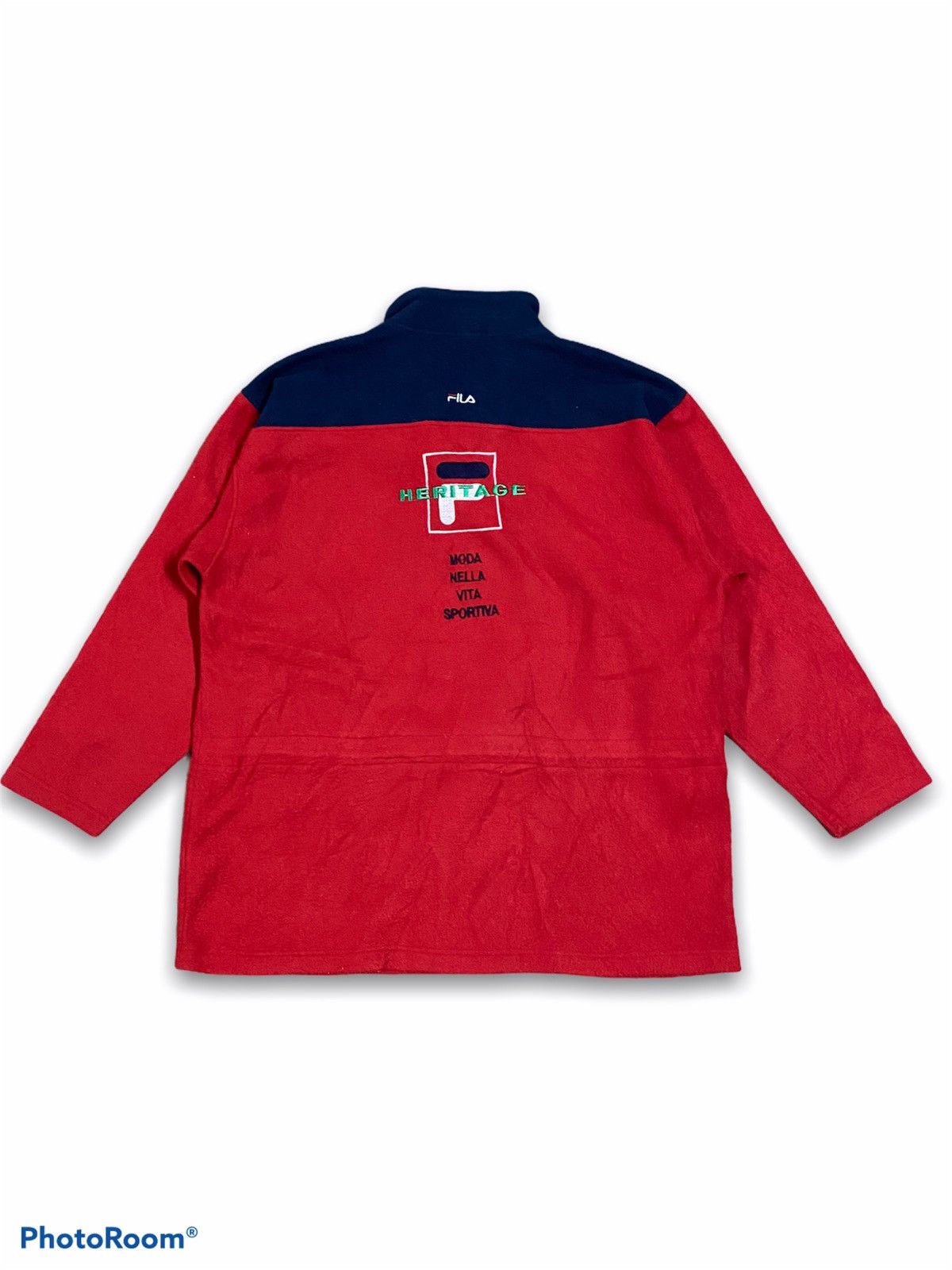 image of Fila Heritage Fleece Oversize Sweater in Red, Men's (Size XL)
