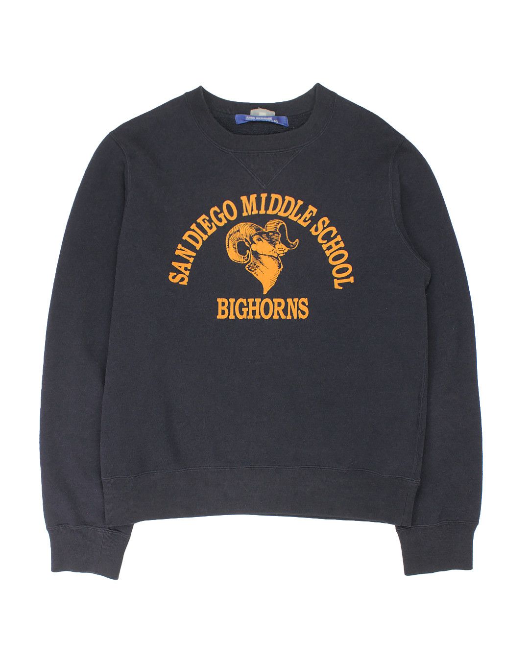 image of Comme Des Garcons x Junya Watanabe Man „San Diego Middleschool” Crewneck (Fw02) in Navy (Size Small
