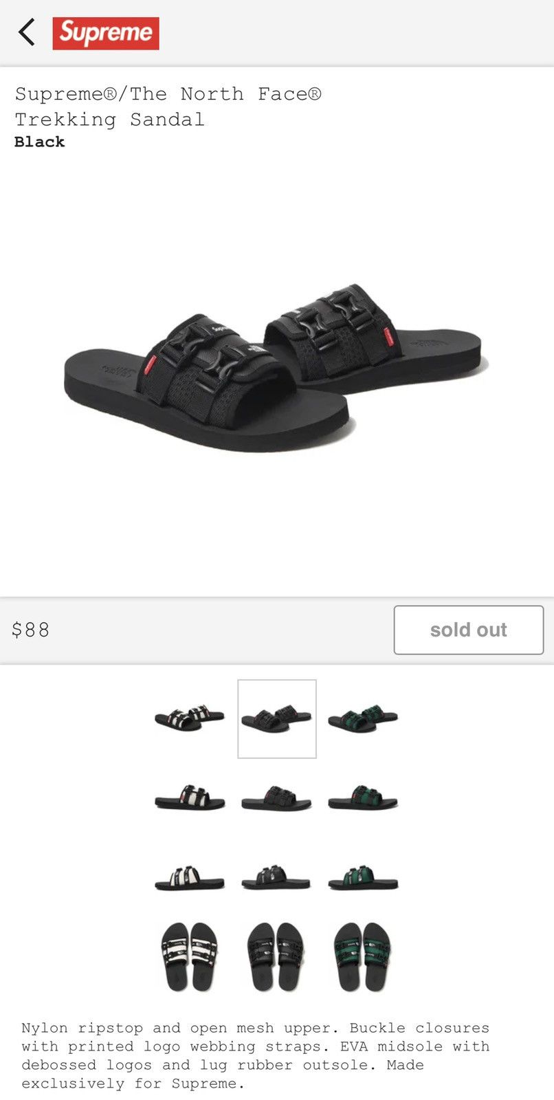 Supreme Supreme x The North Face Trekking Sandal - Black - US 10 | Grailed