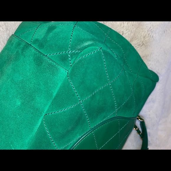 CHANEL x Pharrell Williams Suede Lambskin XXL Flap Bag Green 408127