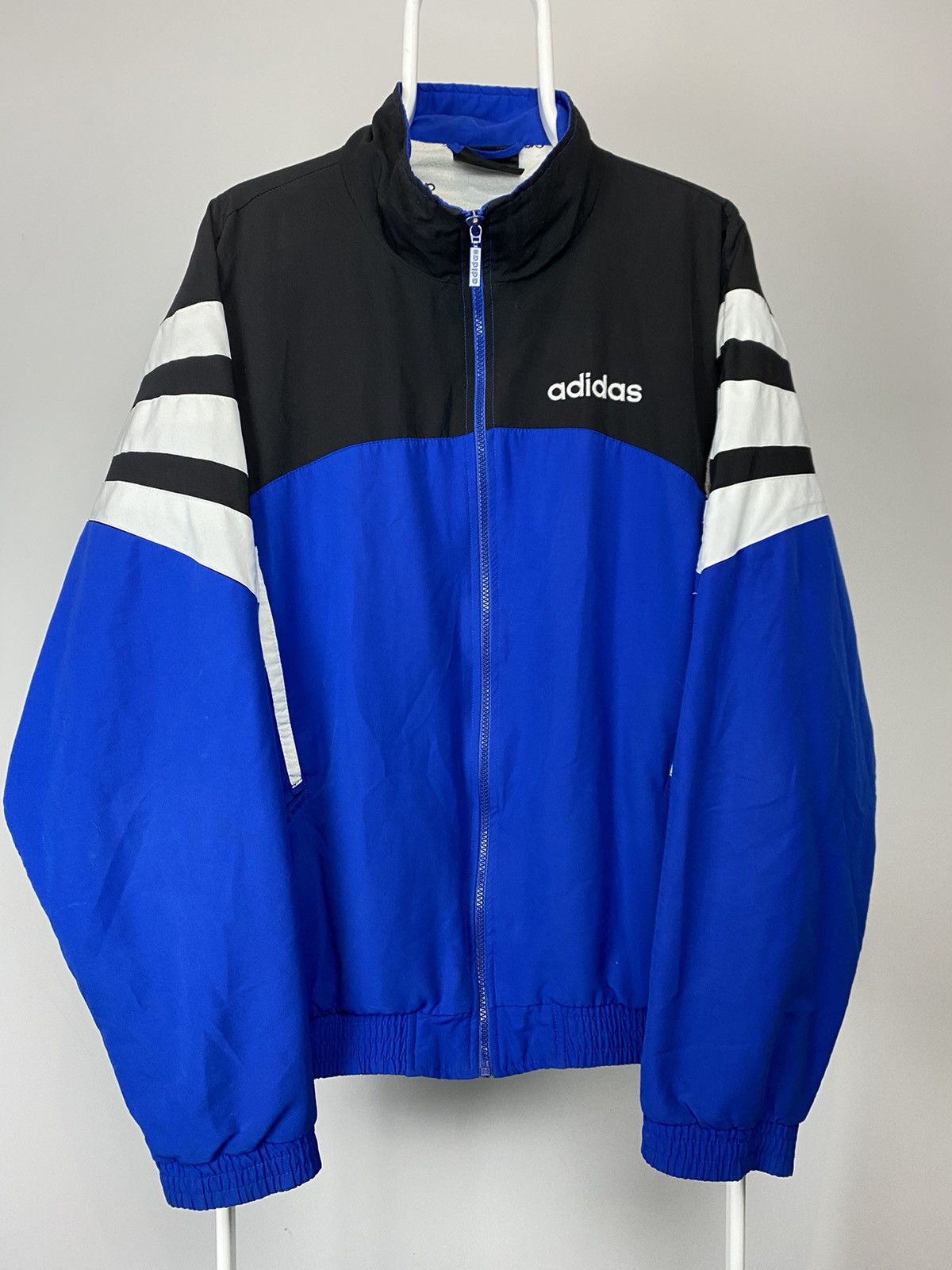 Adidas Vintage 90s Adidas windbreaker jacket blue | Grailed