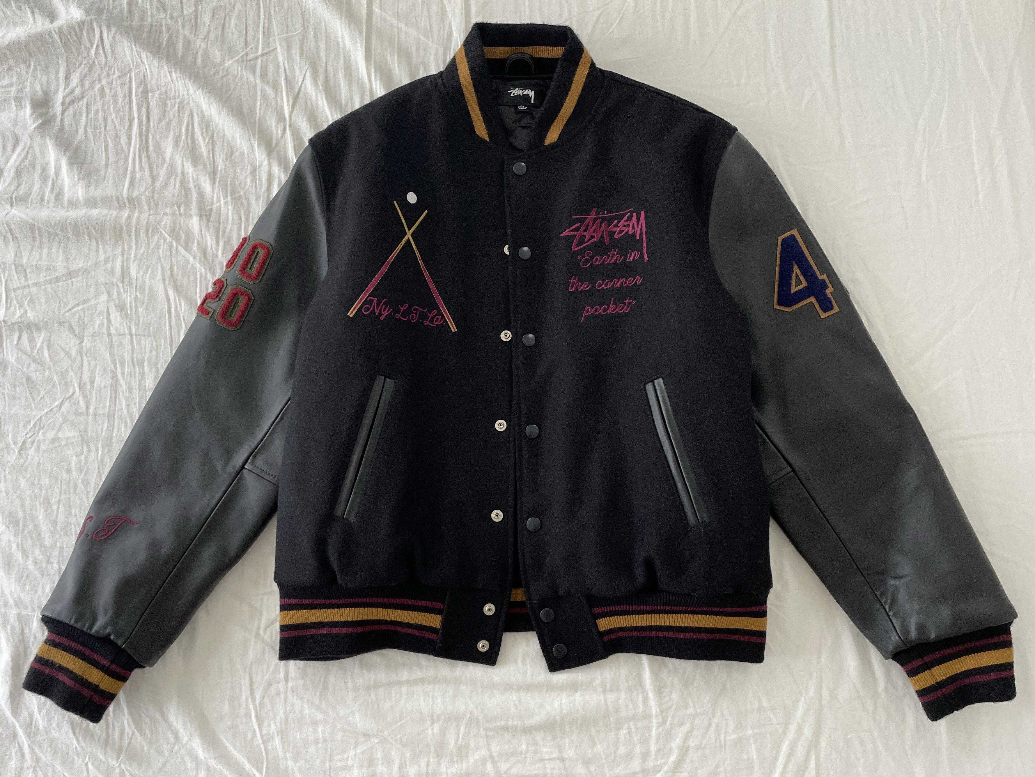 ジャケット・アウター STUSSY 40th Anniversary varsity Jacket Stussy 40th Anniversary IST Jacket Black Men's - US