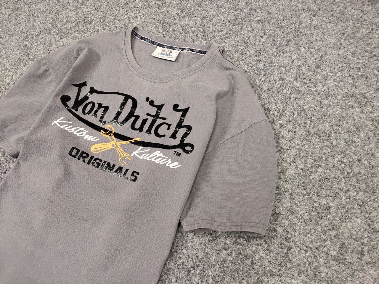 Von Dutch Vintage 90's Von Dutch T-Shirt Grey Big logo Originals Tee Size US XL / EU 56 / 4 - 4 Thumbnail