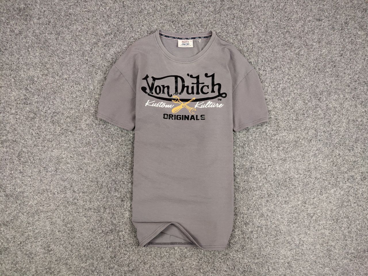 Von Dutch Vintage 90's Von Dutch T-Shirt Grey Big logo Originals Tee Size US XL / EU 56 / 4 - 1 Thumbnail
