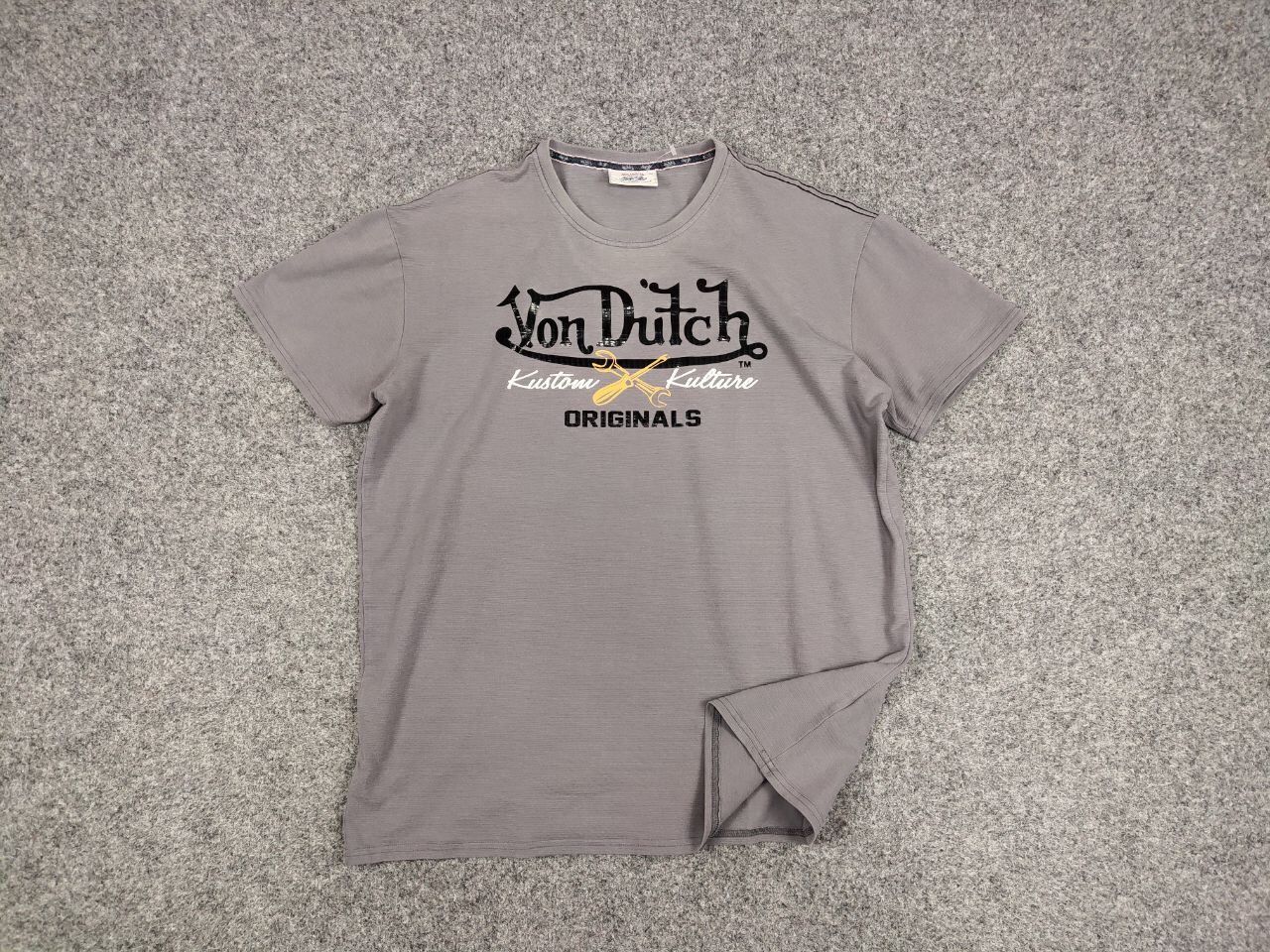 Von Dutch Vintage 90's Von Dutch T-Shirt Grey Big logo Originals Tee Size US XL / EU 56 / 4 - 10 Thumbnail