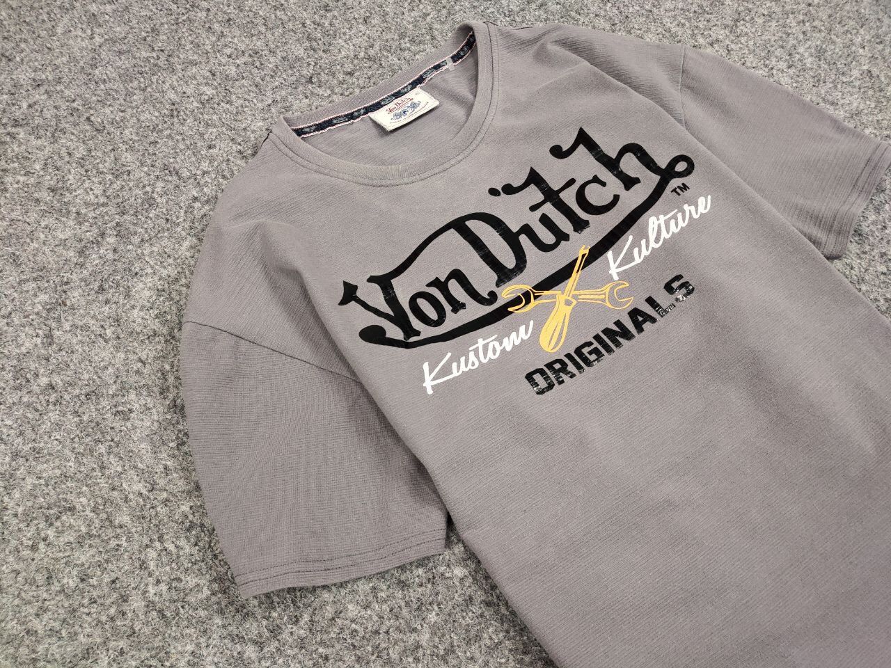 Von Dutch Vintage 90's Von Dutch T-Shirt Grey Big logo Originals Tee Size US XL / EU 56 / 4 - 6 Thumbnail