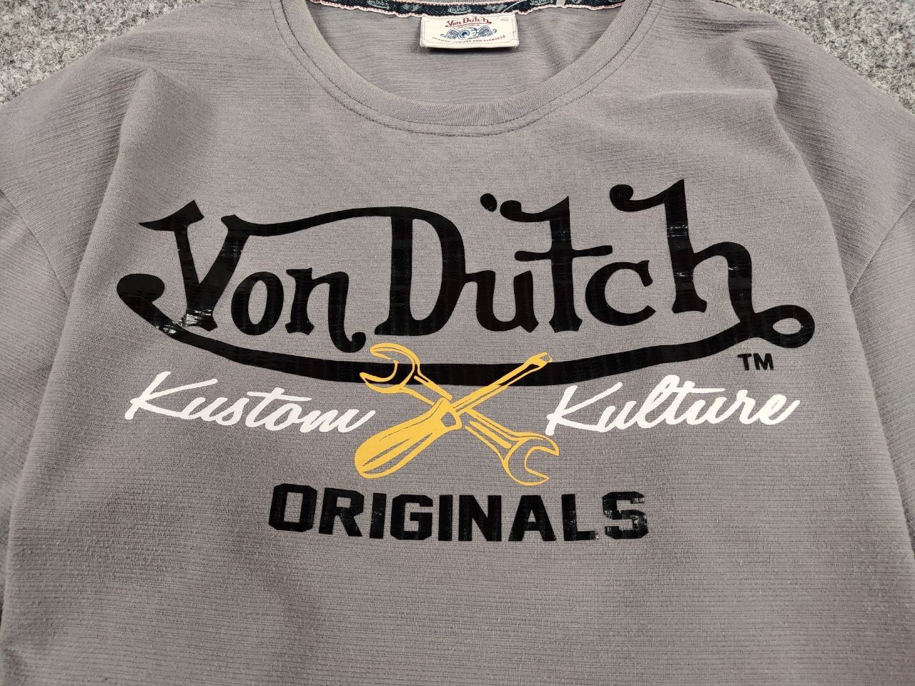 Von Dutch Vintage 90's Von Dutch T-Shirt Grey Big logo Originals Tee Size US XL / EU 56 / 4 - 9 Thumbnail