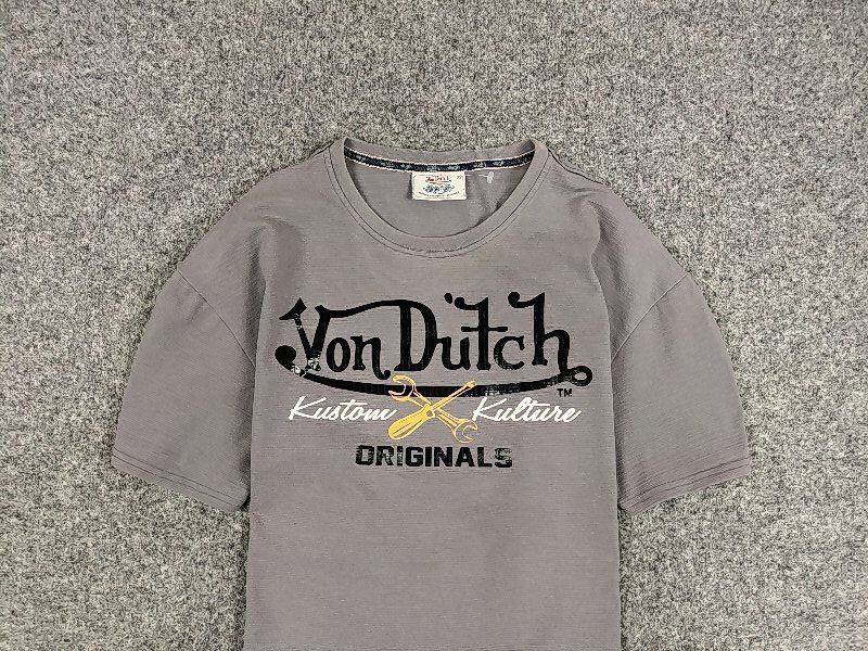 Von Dutch Vintage 90's Von Dutch T-Shirt Grey Big logo Originals Tee Size US XL / EU 56 / 4 - 7 Thumbnail