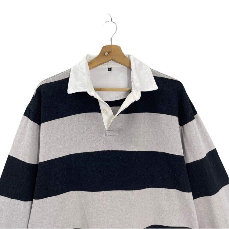 Japanese Brand Polo Rugby Stripe Longsleeve Polo Rugby Shirt Size L Size US L / EU 52-54 / 3 - 4 Thumbnail