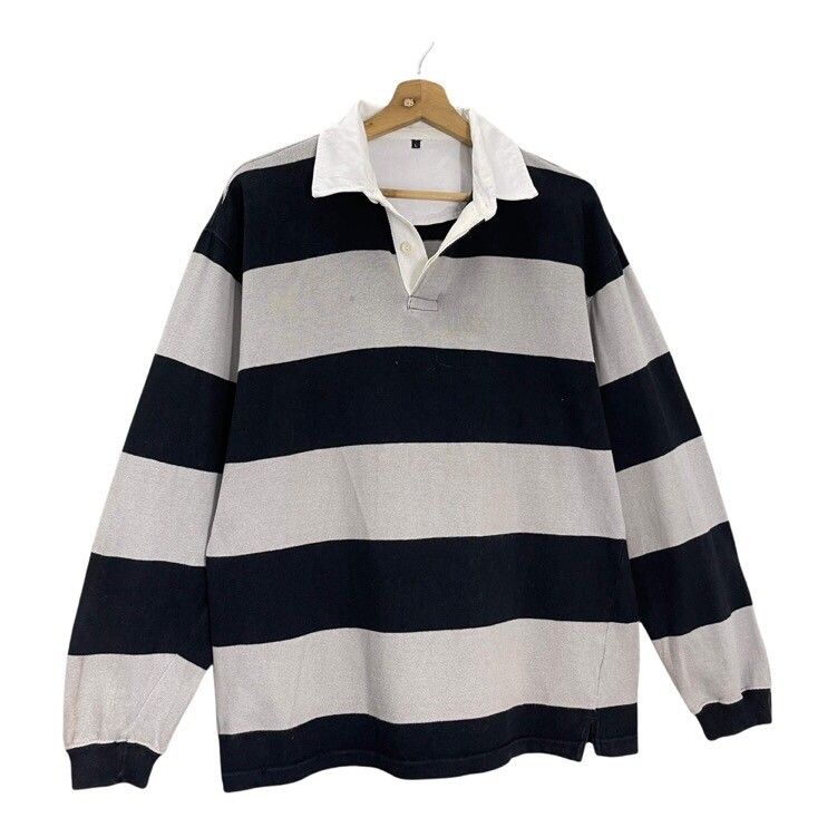 Japanese Brand Polo Rugby Stripe Longsleeve Polo Rugby Shirt Size L Size US L / EU 52-54 / 3 - 2 Preview