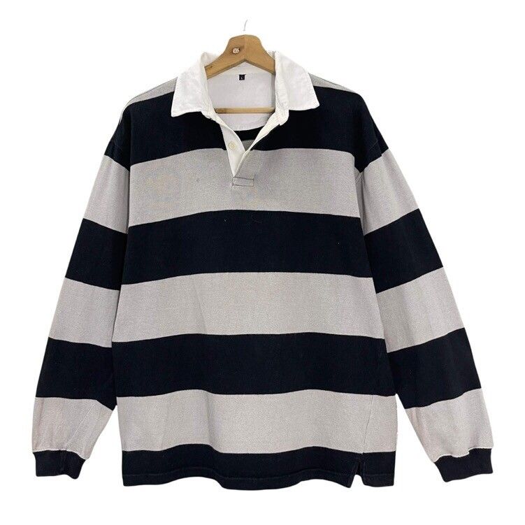 Japanese Brand Polo Rugby Stripe Longsleeve Polo Rugby Shirt Size L Size US L / EU 52-54 / 3 - 3 Thumbnail