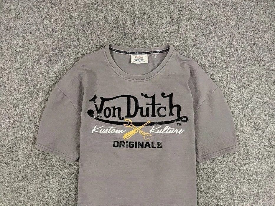 Japanese Brand × Vintage × Von Dutch Vintage 90's Von Dutch T-Shirt Grey Big logo Originals Tee Size US XL / EU 56 / 4 - 3 Thumbnail