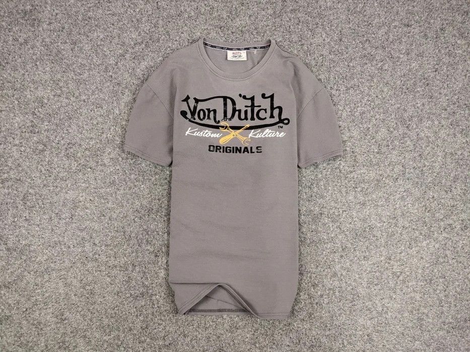 Japanese Brand × Vintage × Von Dutch Vintage 90's Von Dutch T-Shirt Grey Big logo Originals Tee Size US XL / EU 56 / 4 - 1 Thumbnail