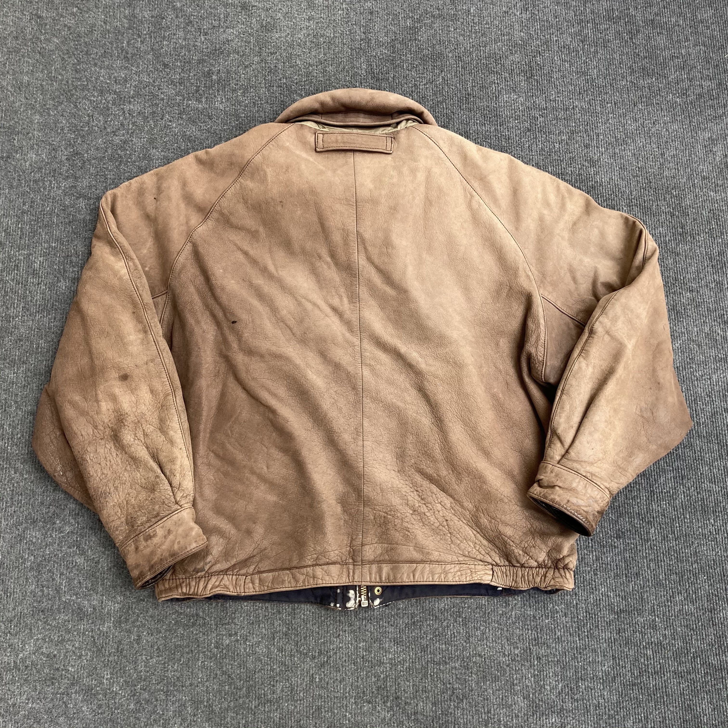 Nautica × Vintage Vtg Nautica Men's Faded Leather Jacket Size US M / EU 48-50 / 2 - 9 Thumbnail