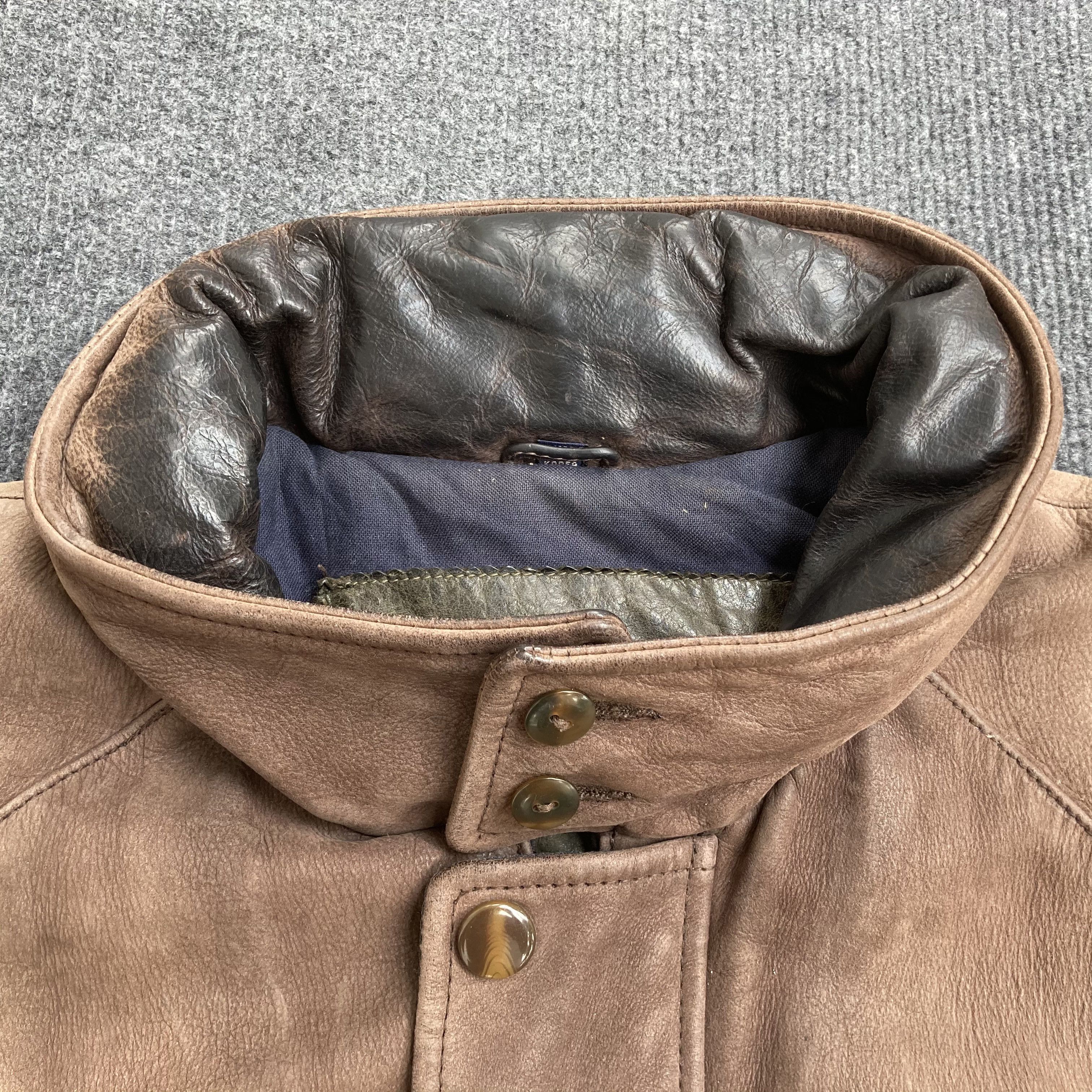 Nautica × Vintage Vtg Nautica Men's Faded Leather Jacket Size US M / EU 48-50 / 2 - 2 Thumbnail