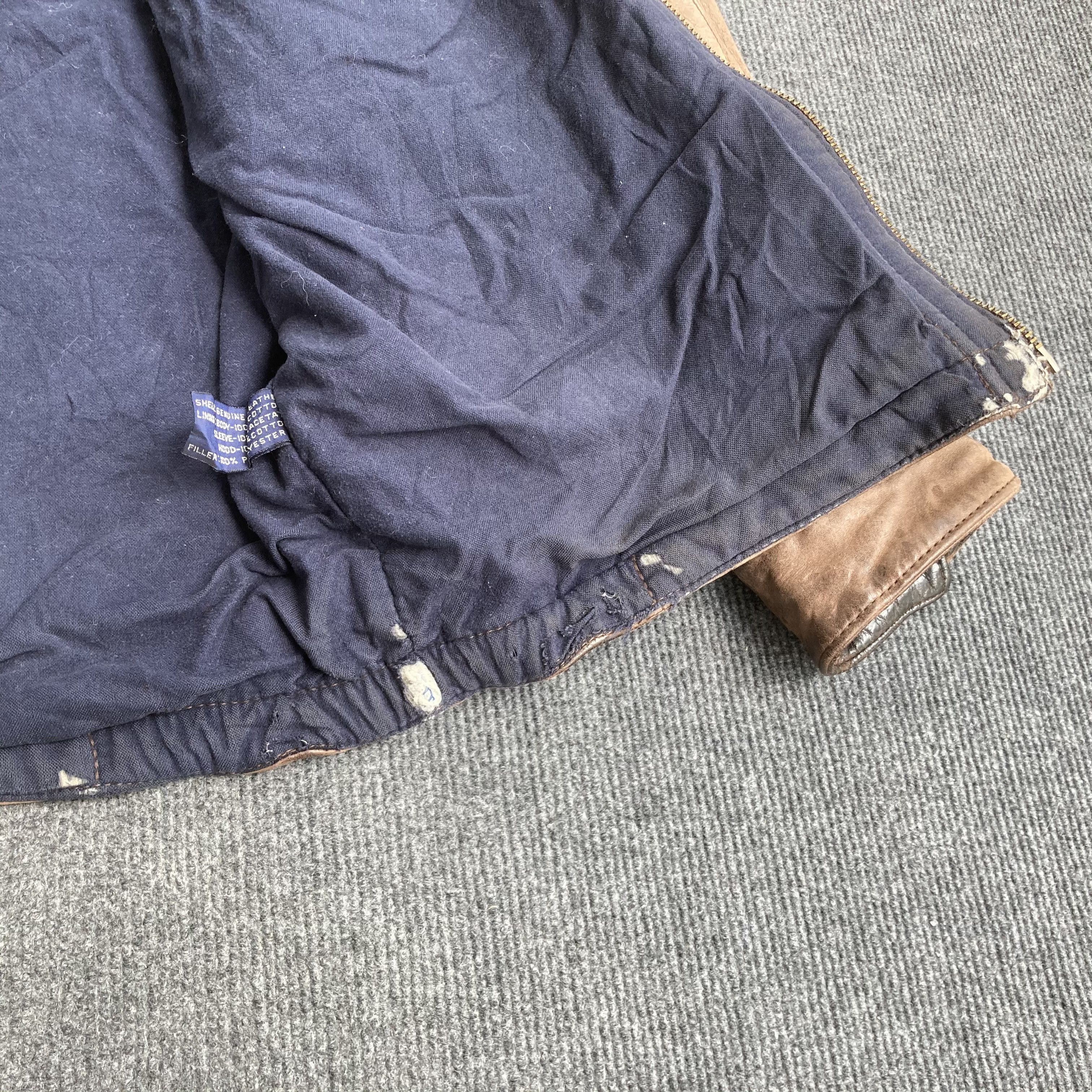 Nautica × Vintage Vtg Nautica Men's Faded Leather Jacket Size US M / EU 48-50 / 2 - 5 Thumbnail