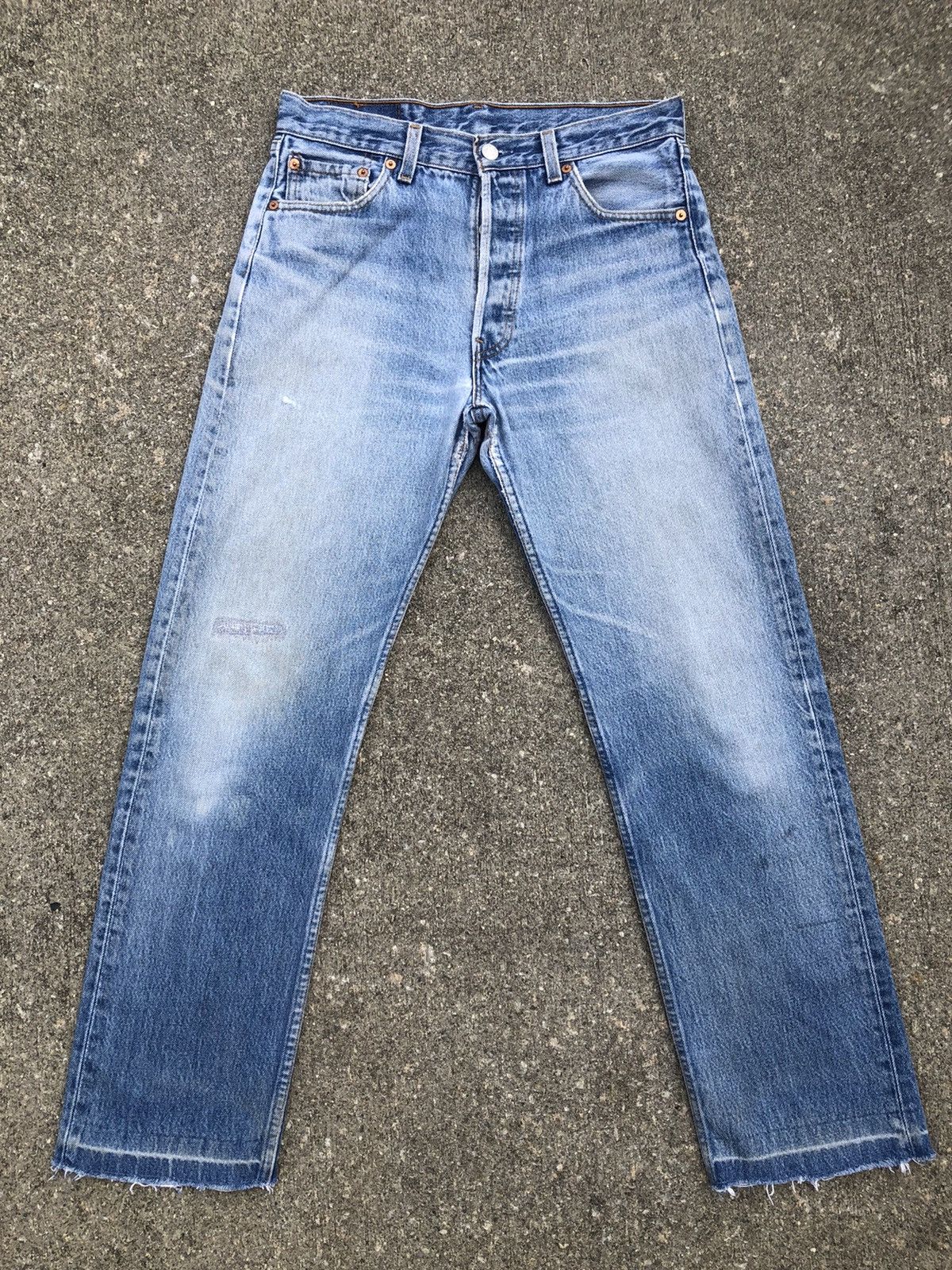 Levi's Vintage 1996 Levi’s 501 Jeans Distressed Ageing Denim Size US 30 / EU 46 - 1 Thumbnail