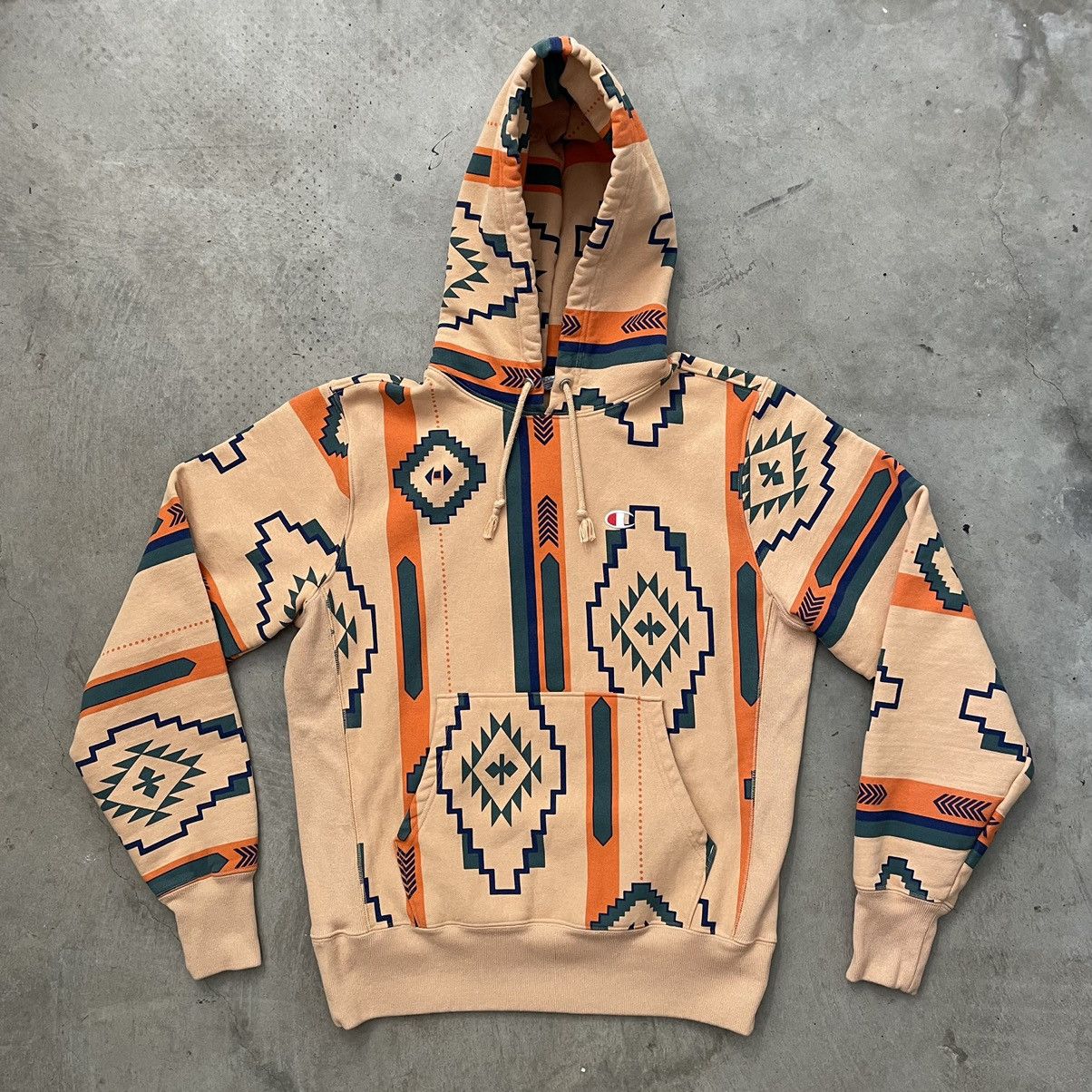 Champion Urban Outfitters Champion Reverse Weave Aztec Pattern Pullover Hoodie Medium Grailed