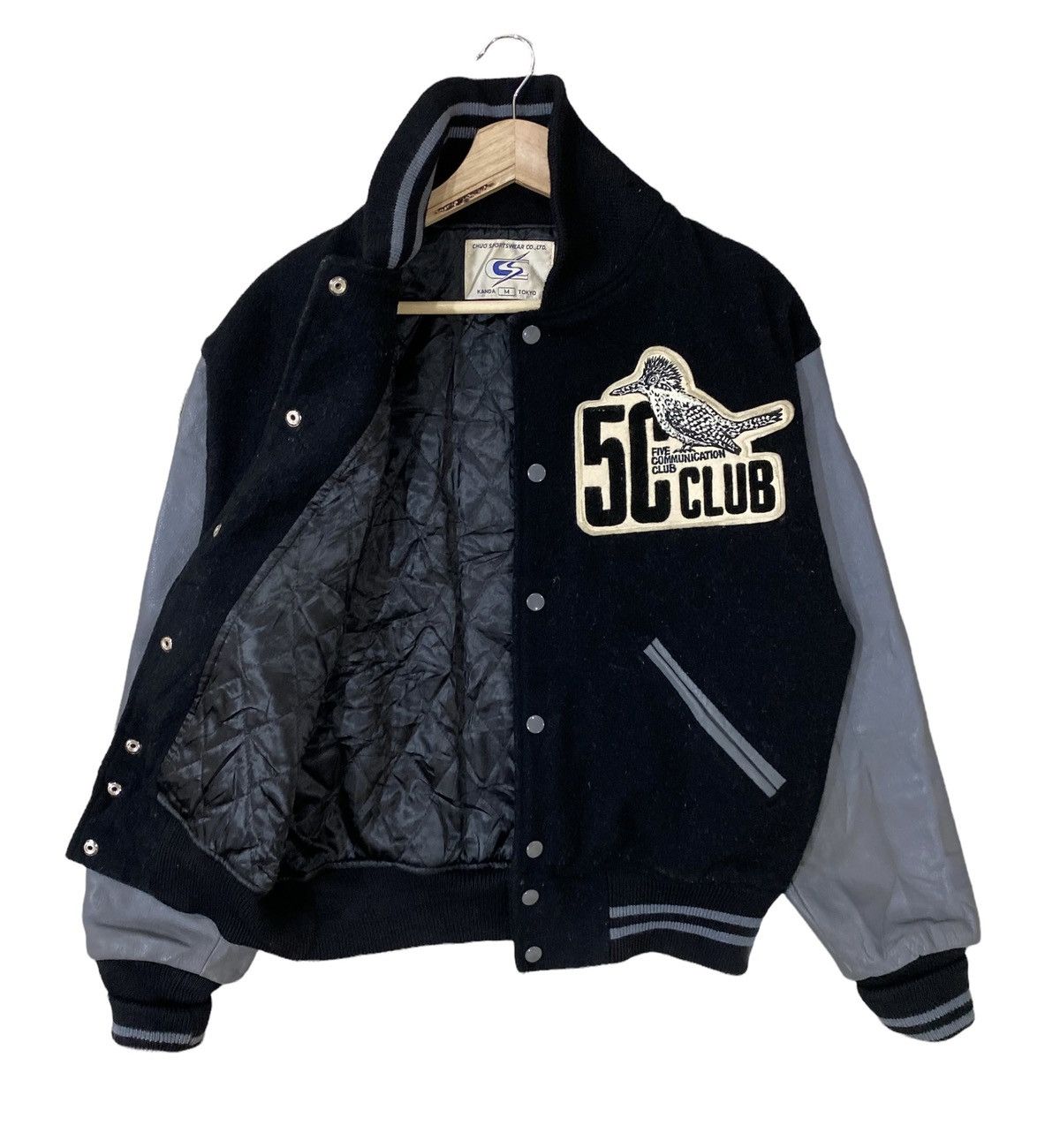 Japanese Brand 🌟 RARE VANGUARDS 5C CLUB WOOL LEATHER PATCHES VARSITY JACKET Size US M / EU 48-50 / 2 - 6 Thumbnail