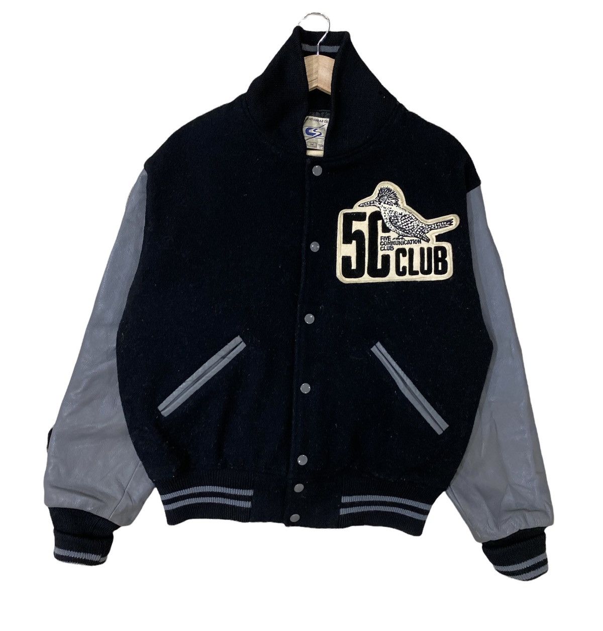 Japanese Brand 🌟 RARE VANGUARDS 5C CLUB WOOL LEATHER PATCHES VARSITY JACKET Size US M / EU 48-50 / 2 - 4 Thumbnail