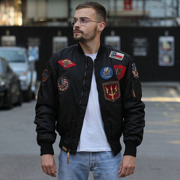 Top Gun MA-1 Nylon Bomber Jacket with Patches