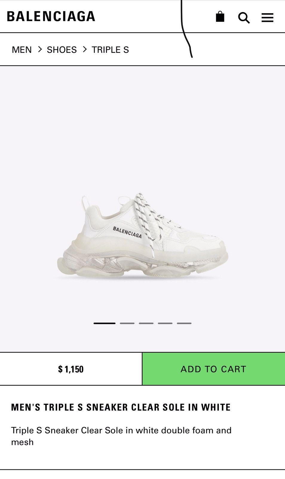 Balenciaga Balenciaga Triple S Clear Sole Size US 10 / EU 43 - 7 Thumbnail