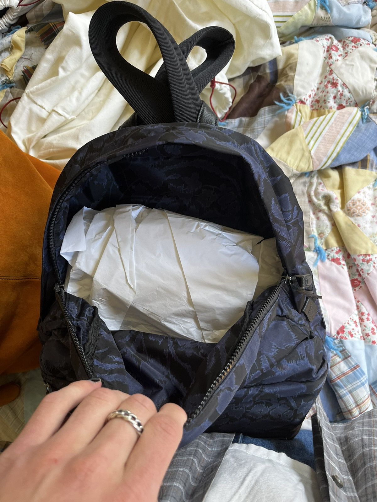 Salvatore Ferragamo Prototype Ferragamo Backpack - Nylon w/ Floral Pattern Size ONE SIZE - 2 Thumbnail