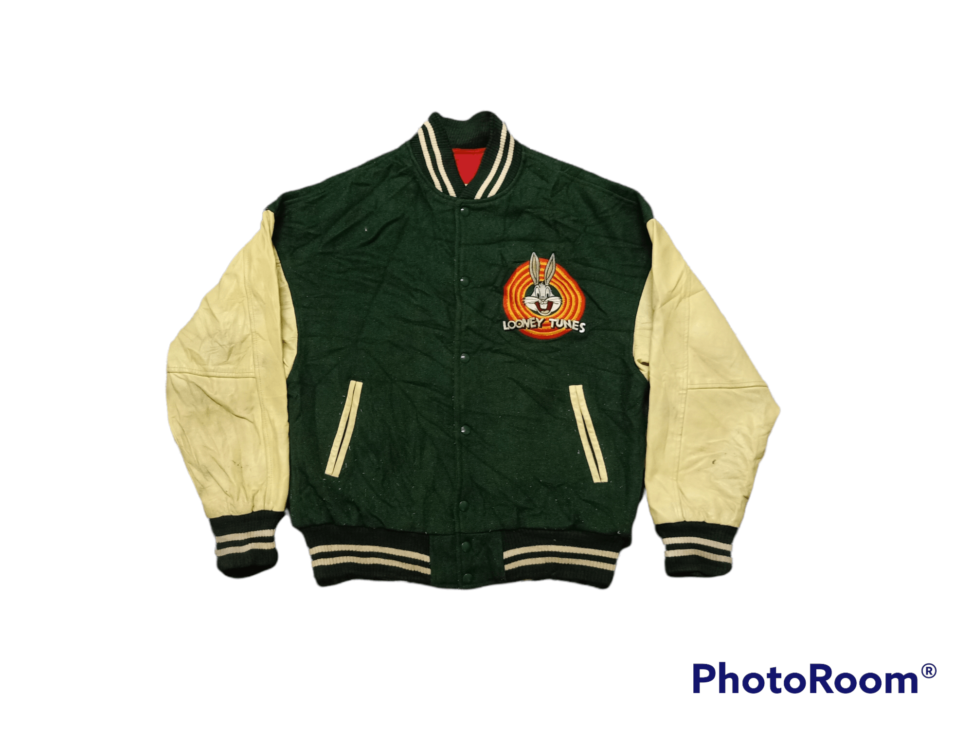 Vintage × Warner Bros Vintage Looney Tunes Bugs Bunny 50th Anniversary varsity Size US M / EU 48-50 / 2 - 1 Thumbnail