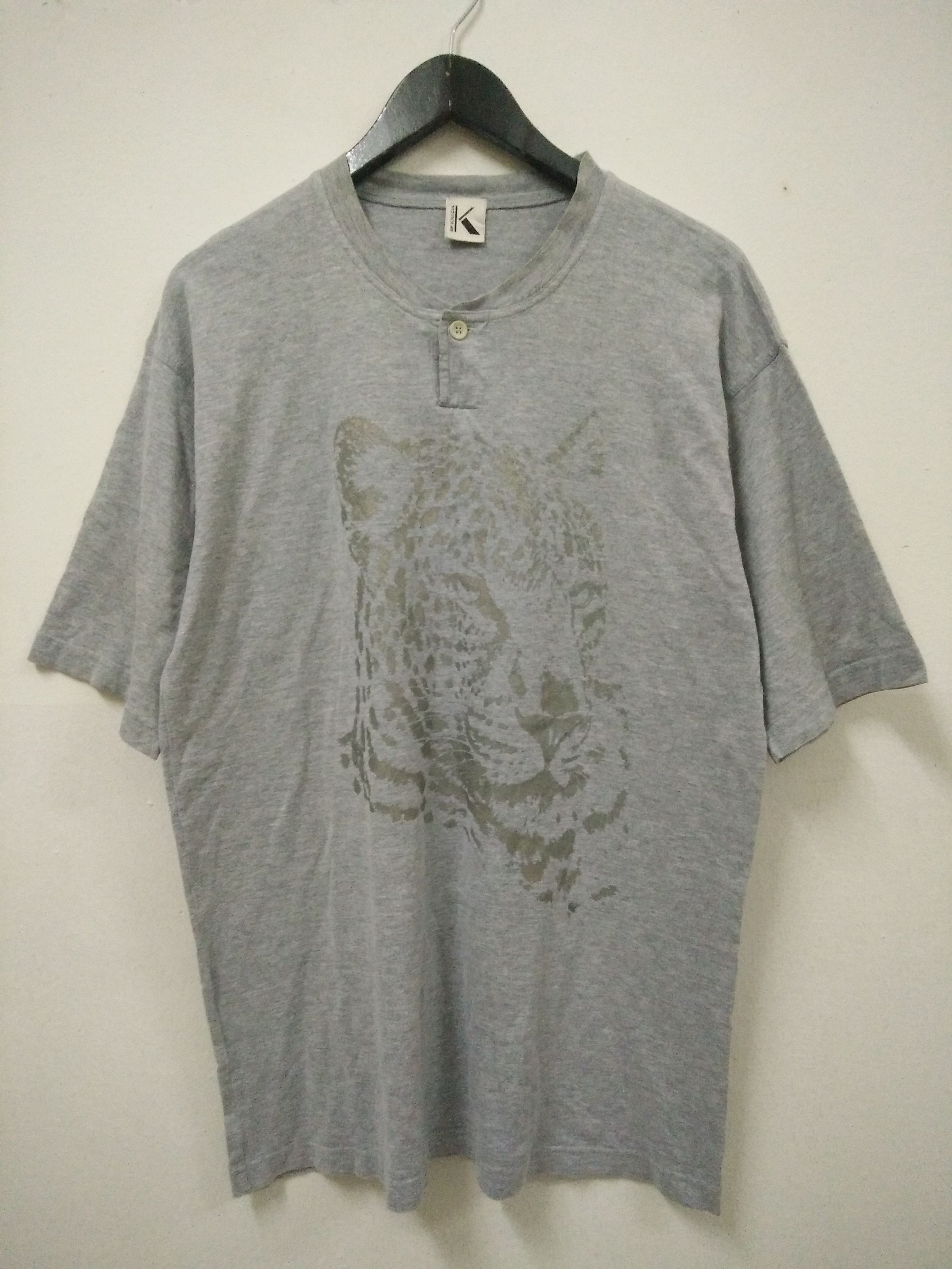 Krizia Uomo × Vintage Vintage Krizia Uomo Leopard Head T-shirt Size US M / EU 48-50 / 2 - 1 Thumbnail