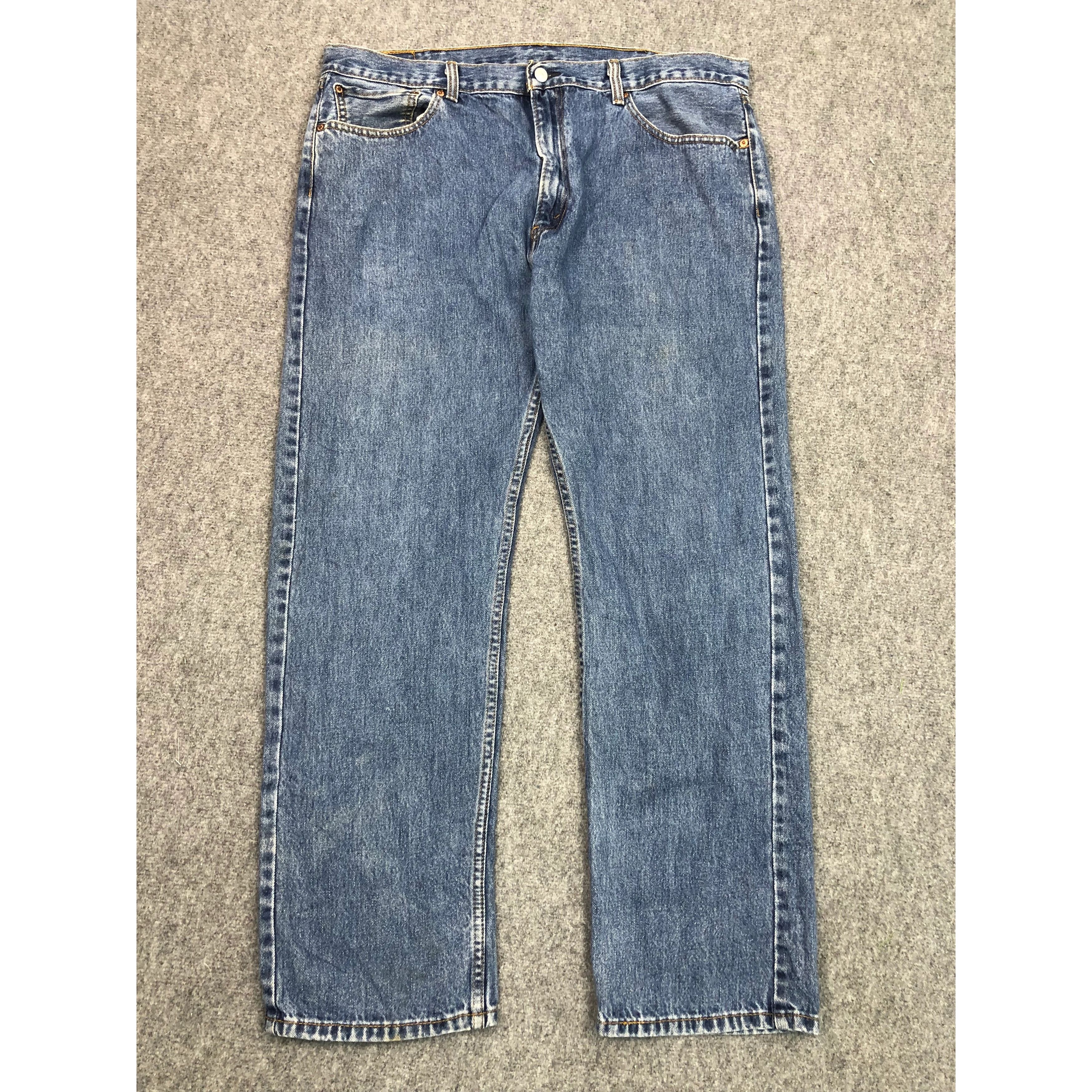 image of Levis 505 Regular Fit Denim Lightwash in Light Blue Jeans, Men's (Size 42)