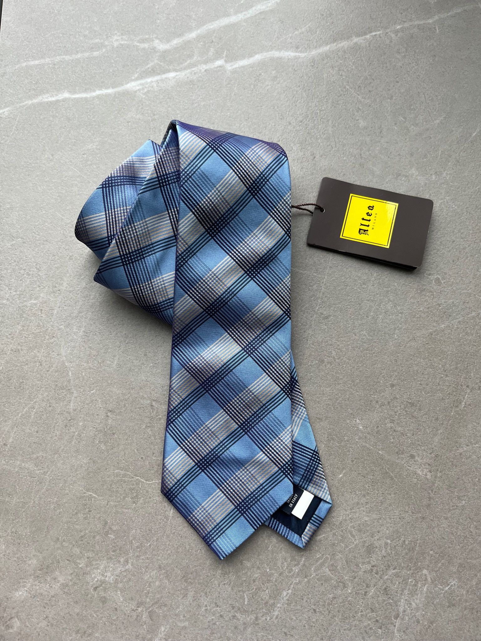Altea Altea Milano Italy Made Mens Checker Preppy Silk Neck Tie Size ONE SIZE - 2 Thumbnail