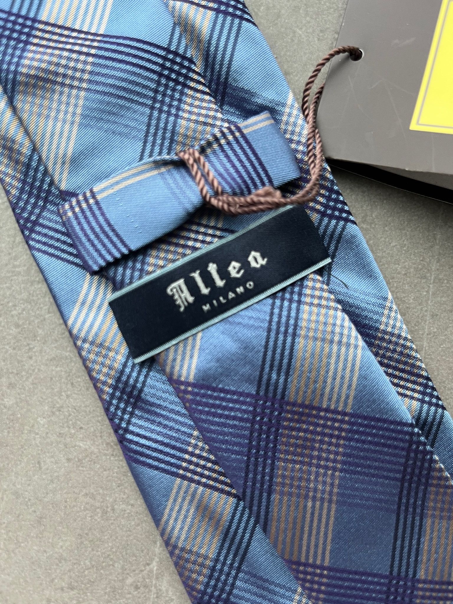 Altea Altea Milano Italy Made Mens Checker Preppy Silk Neck Tie Size ONE SIZE - 6 Thumbnail