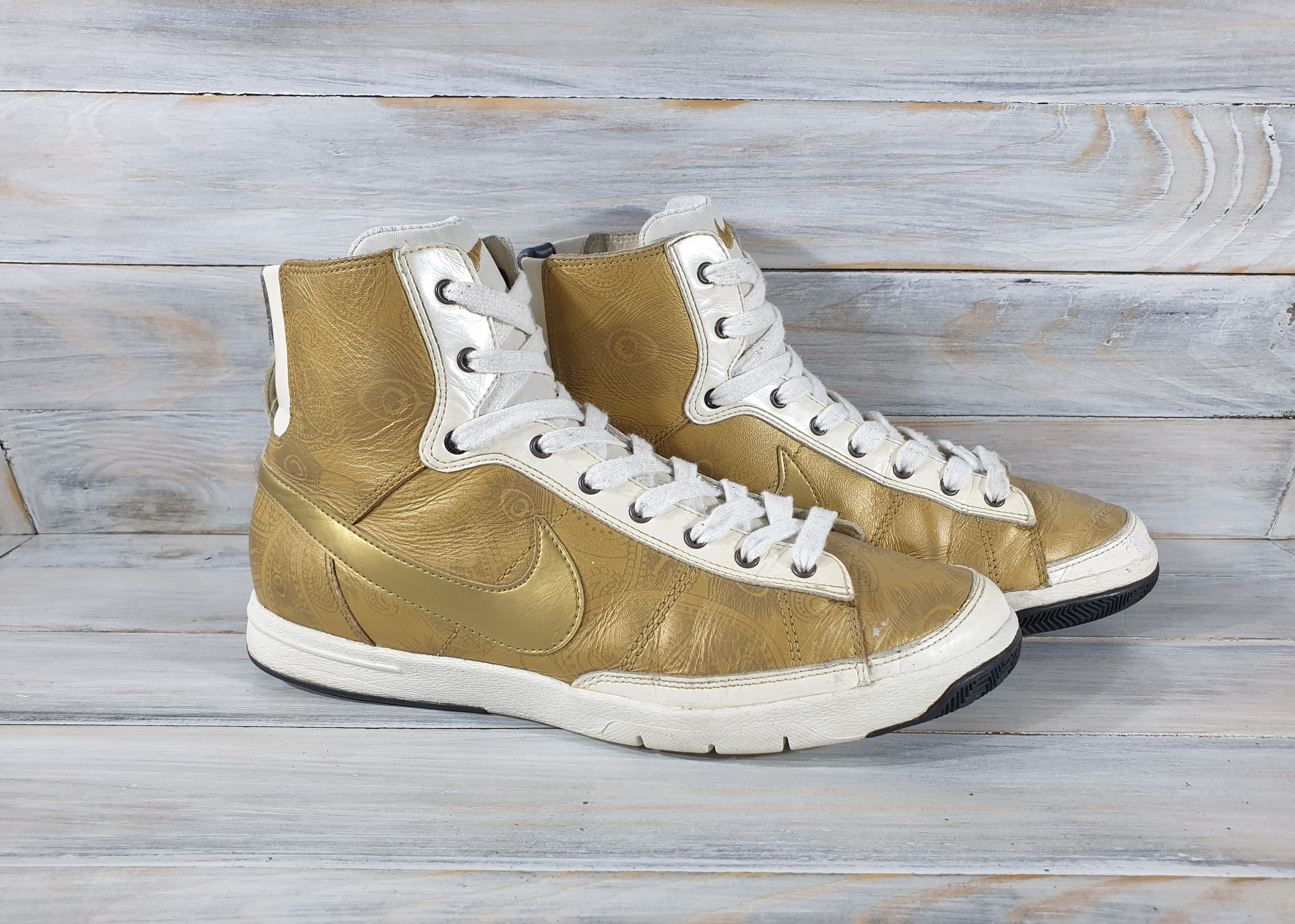Nike Vintage Nike Blazer Mid Plus Granite & Metallic Gold Womens Size US 7 / IT 37 - 14 Thumbnail