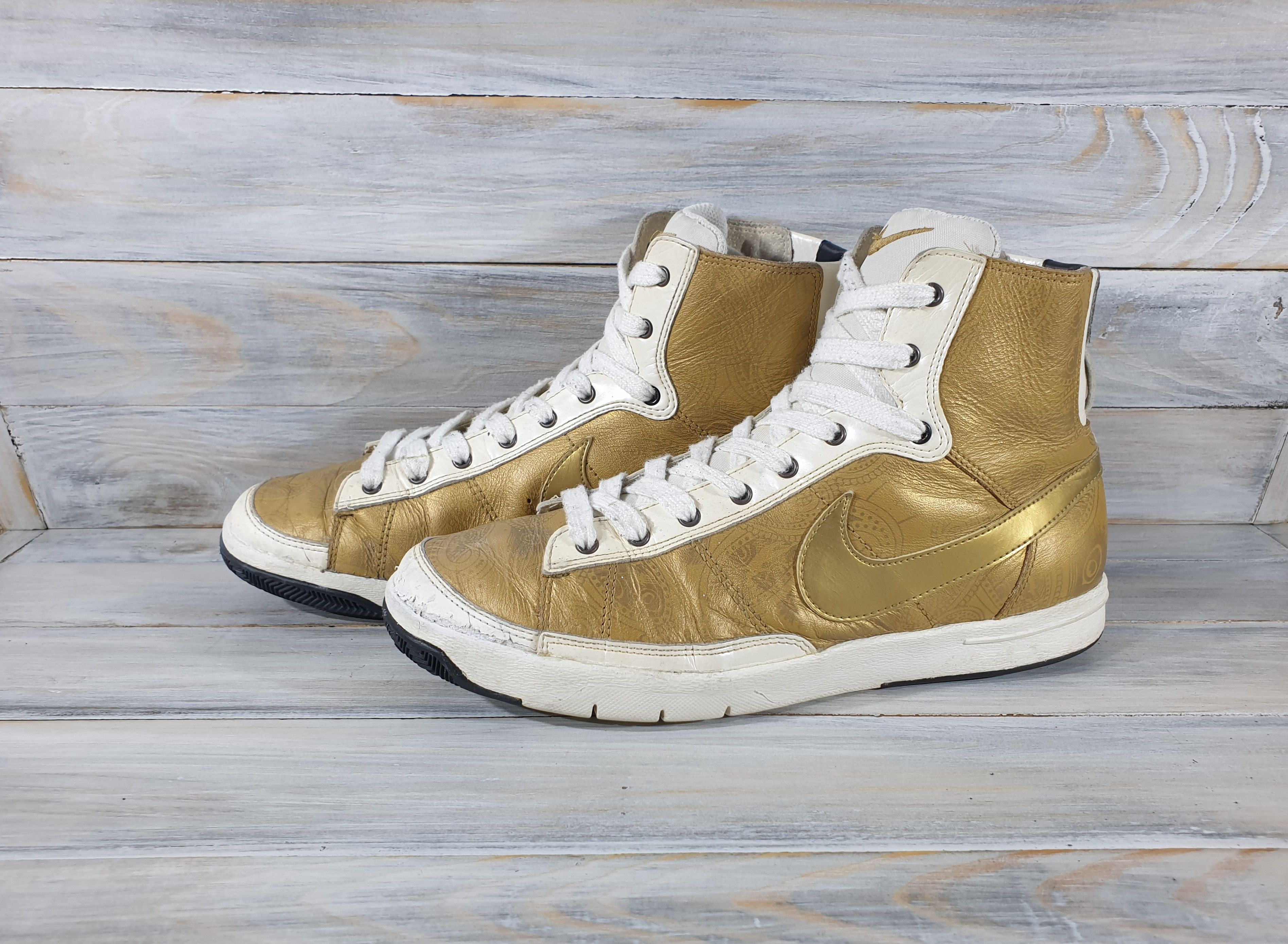 Nike Vintage Nike Blazer Mid Plus Granite & Metallic Gold Womens Size US 7 / IT 37 - 19 Thumbnail