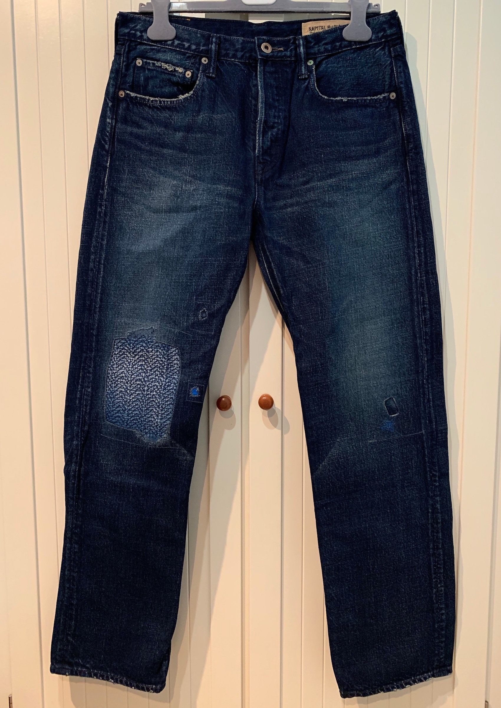 Kapital Kountry Jeans Patched in Distressed Denim | Grailed