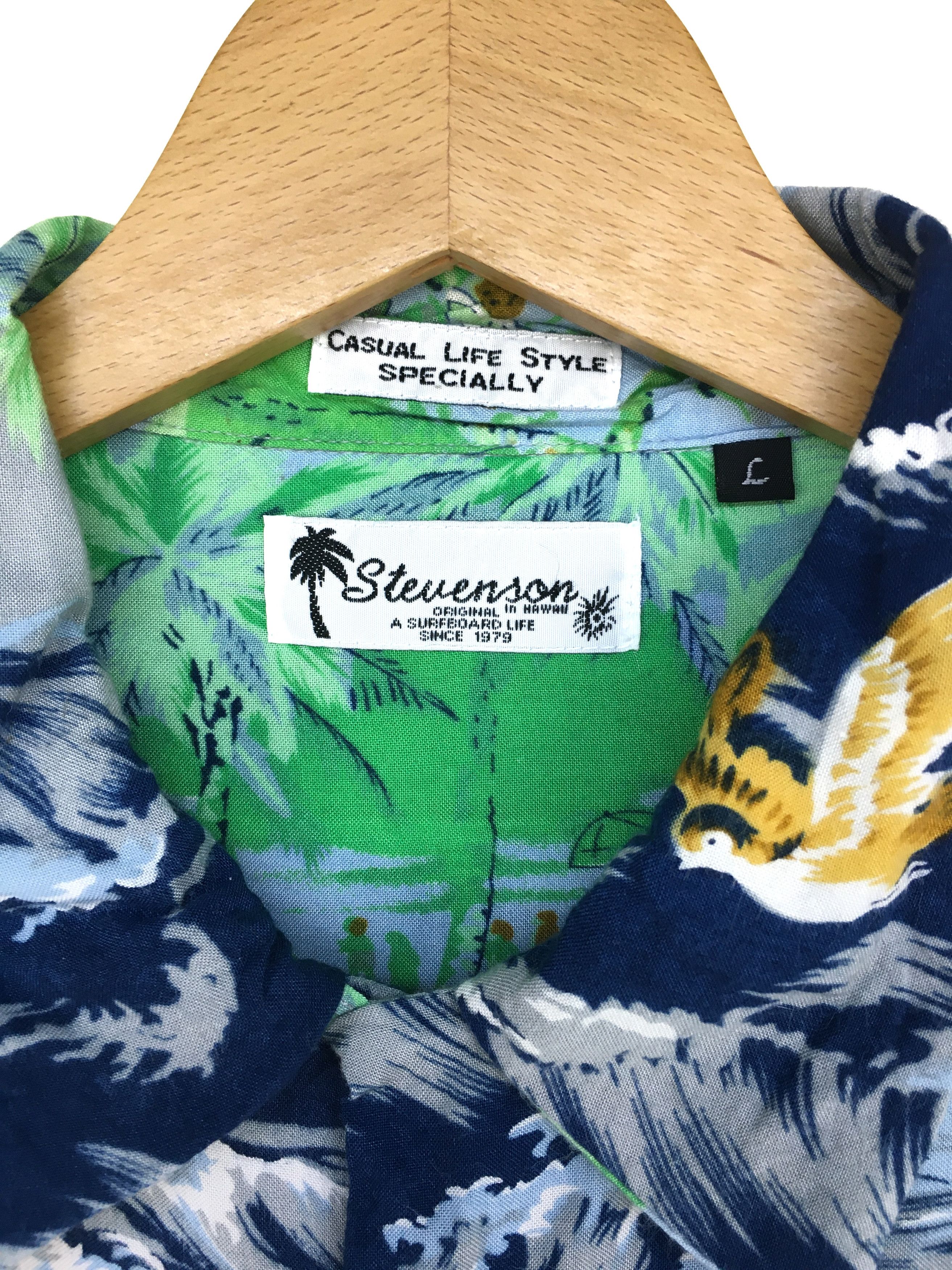 Stevenson Overall Co. Vintage STEVENSON Marib Beach Hawaiian Shirt Size US L / EU 52-54 / 3 - 9 Thumbnail