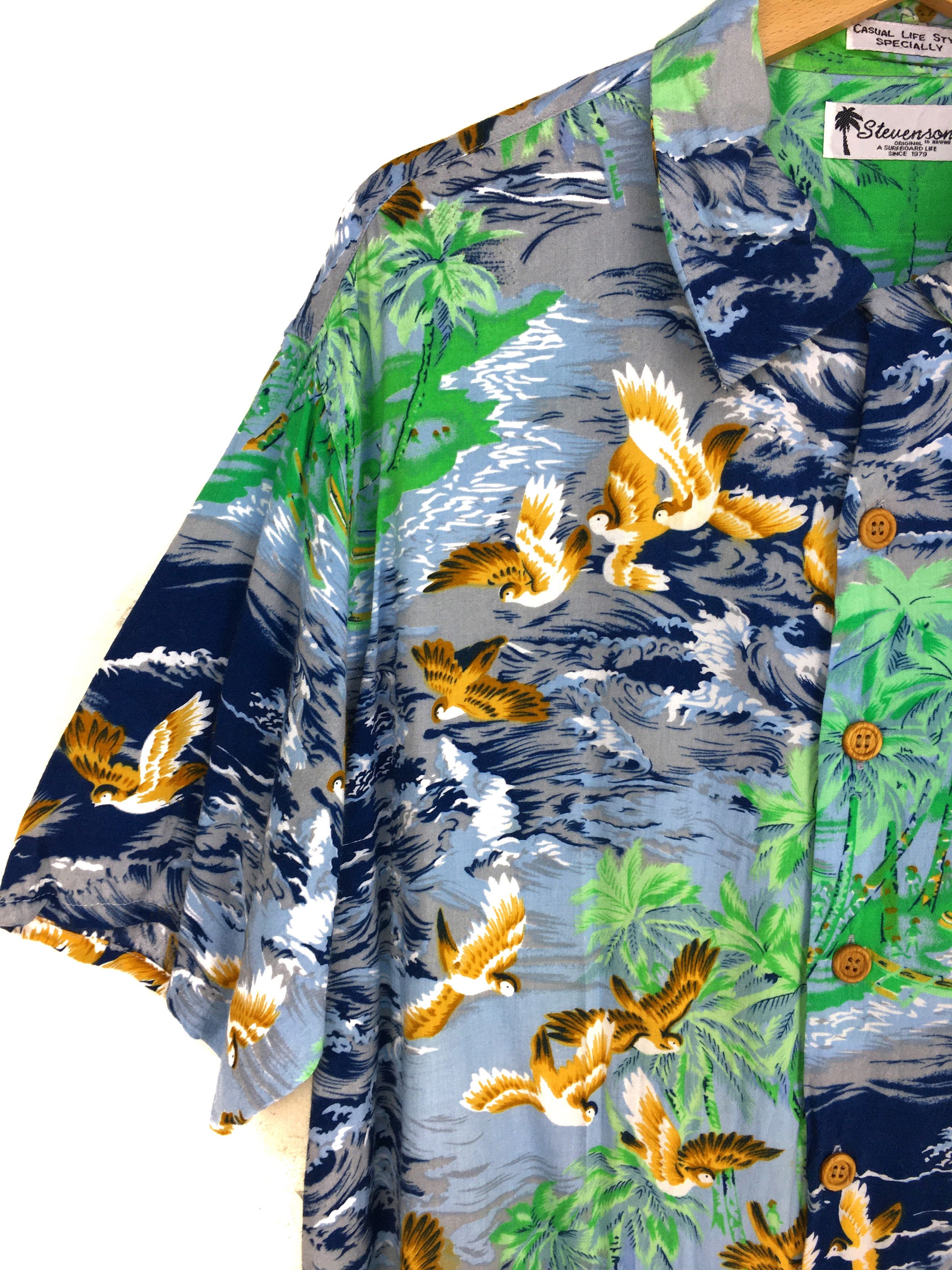 Stevenson Overall Co. Vintage STEVENSON Marib Beach Hawaiian Shirt Size US L / EU 52-54 / 3 - 4 Thumbnail