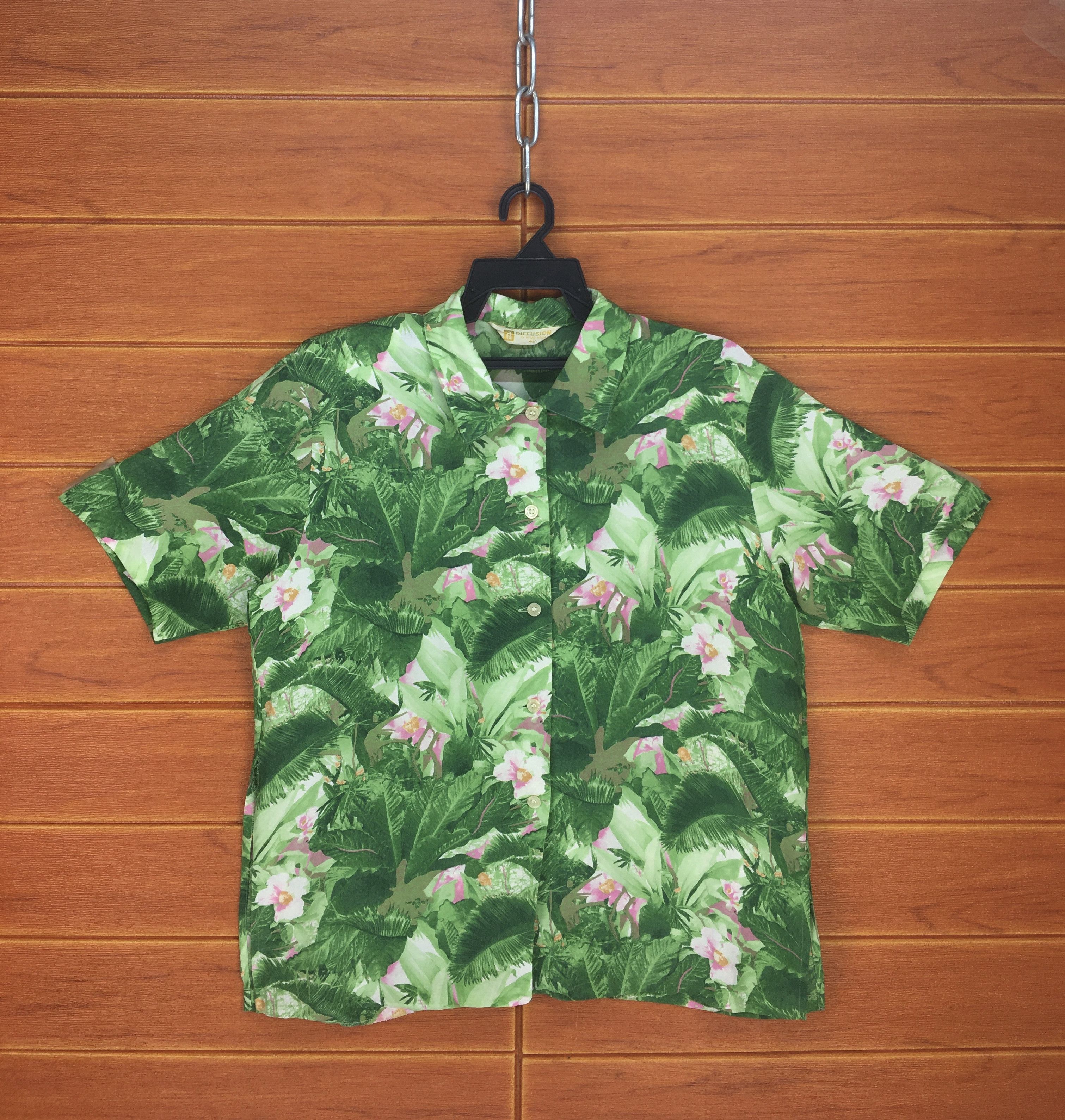 Japanese Brand Vintage Japanese Brand DIFFUSION Women Hawaiian Shirt Size ONE SIZE - 1 Thumbnail