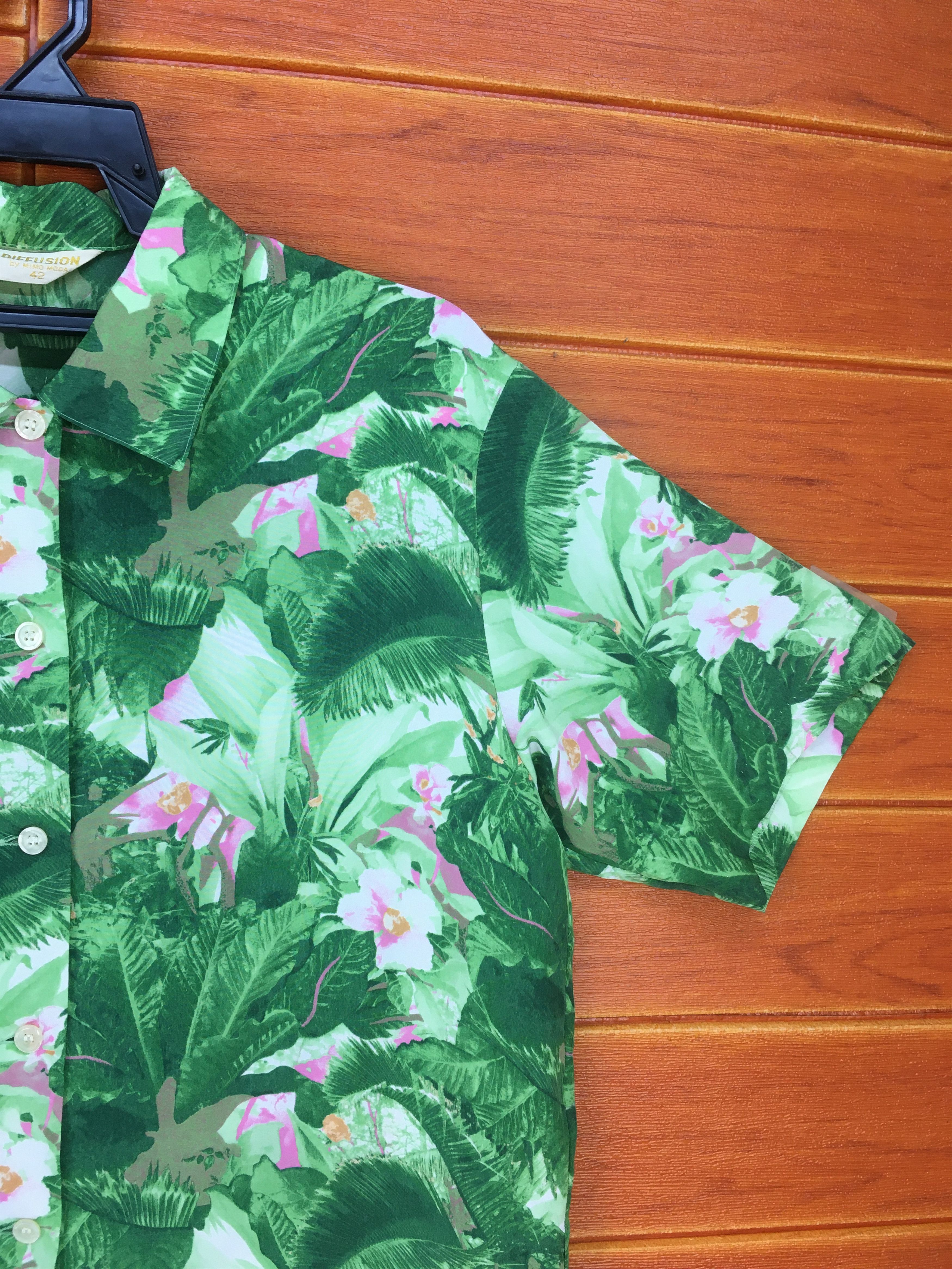 Japanese Brand Vintage Japanese Brand DIFFUSION Women Hawaiian Shirt Size ONE SIZE - 5 Thumbnail
