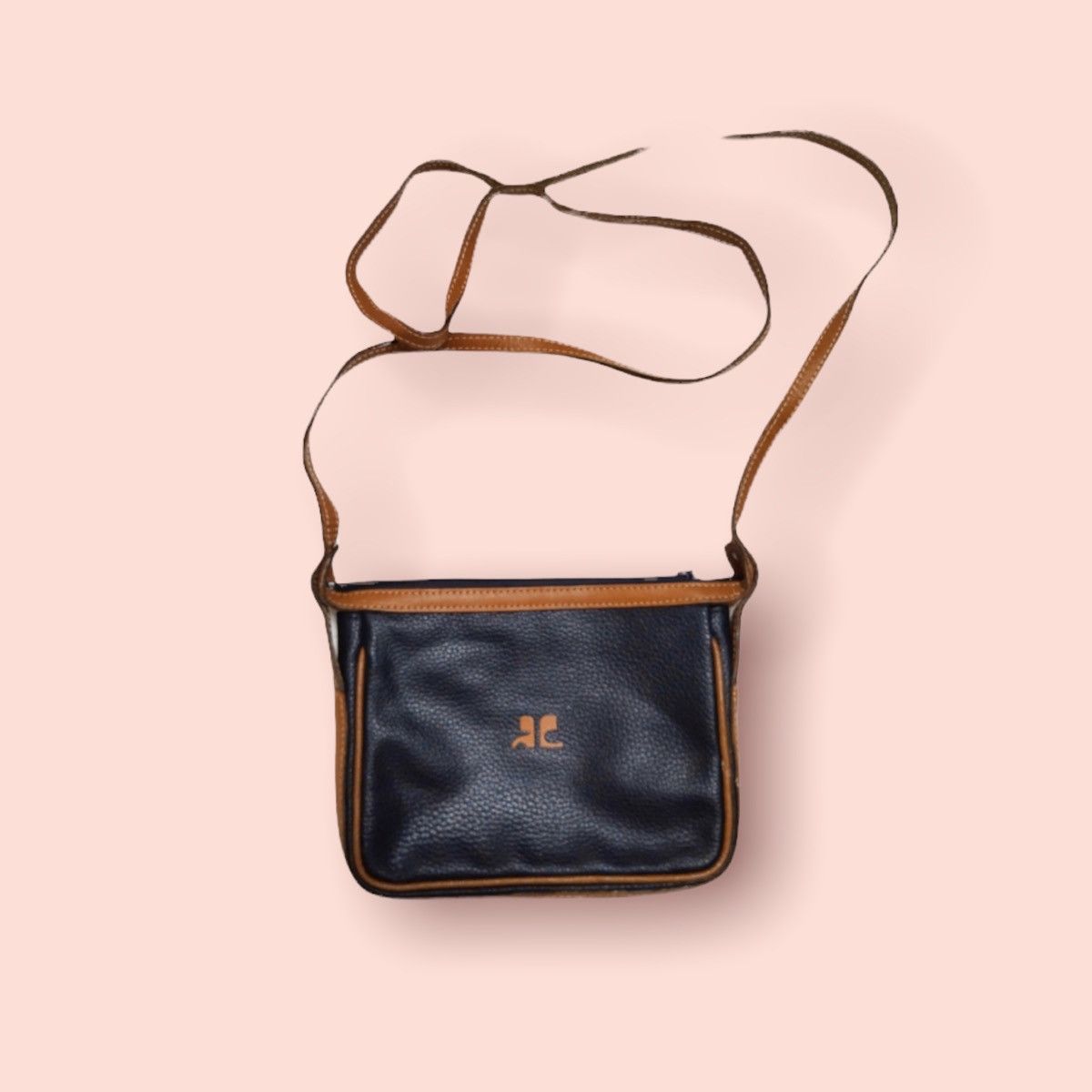 COURREGES VINTAGE LEATHER MINI CROSSBODY SLING
