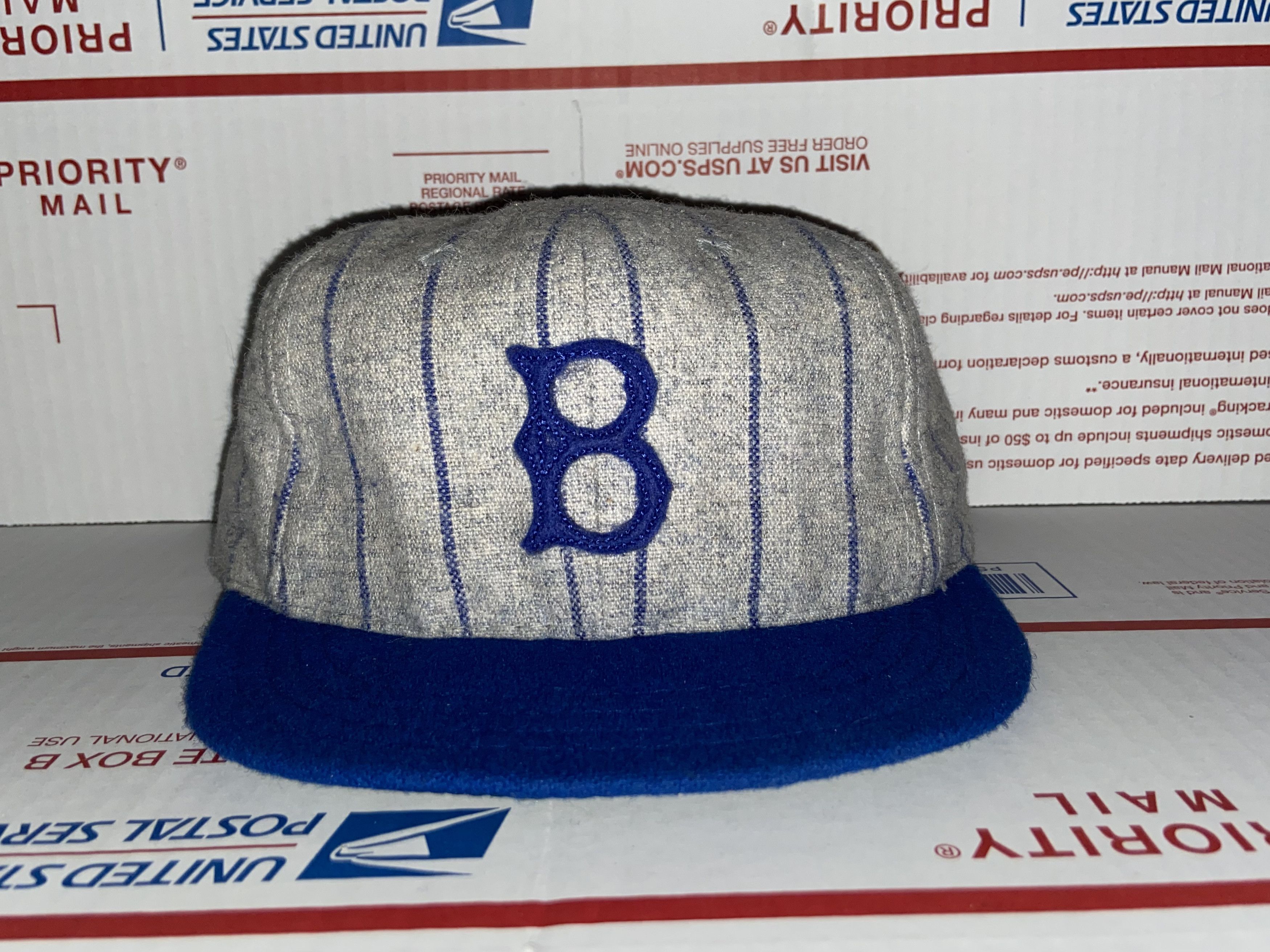 NWT Ebbets Field Flannels Brooklyn 'Night Game' #7 Baseball  Snapback Mesh Cap