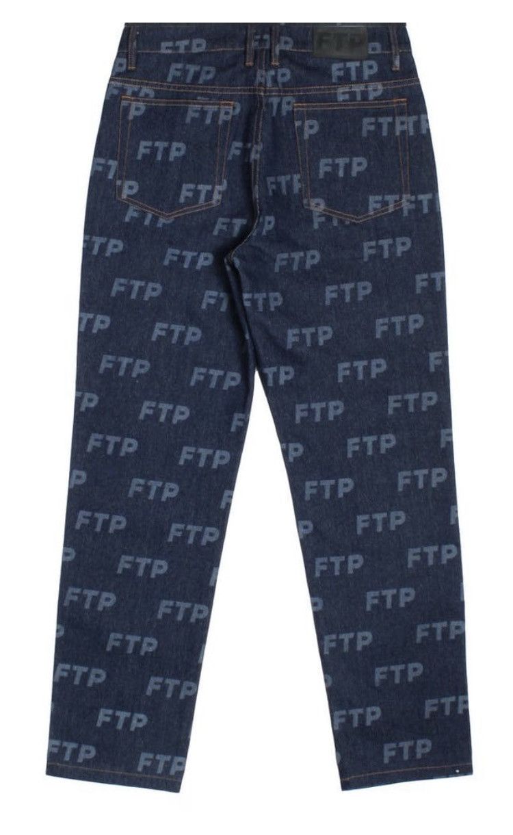 Fuck The Population FTP All Over Denim Pant Indigo Size 34