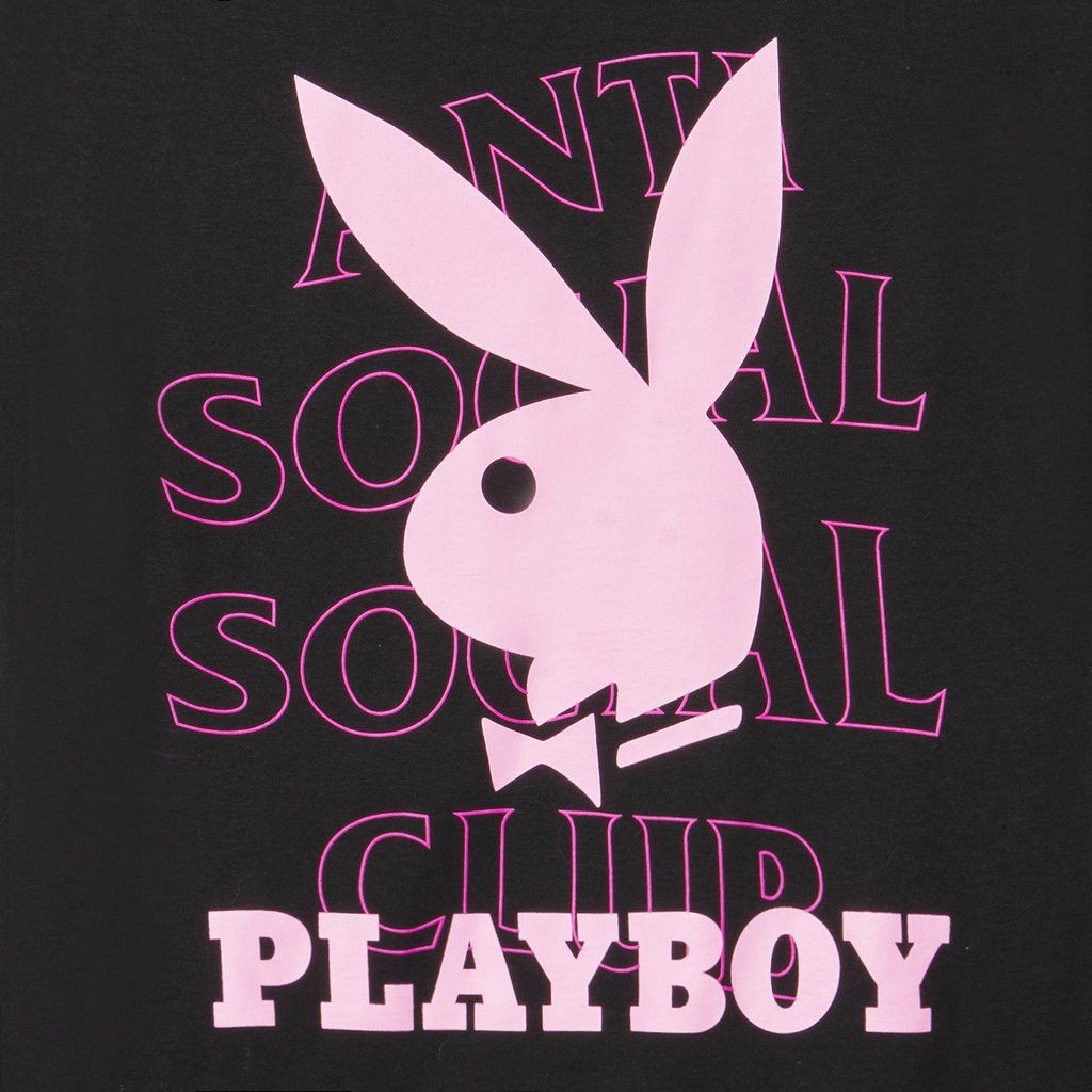 Anti Social Social Club DS ASSC x Playboy Pink Logo Black Tee Brand New DS Grailed