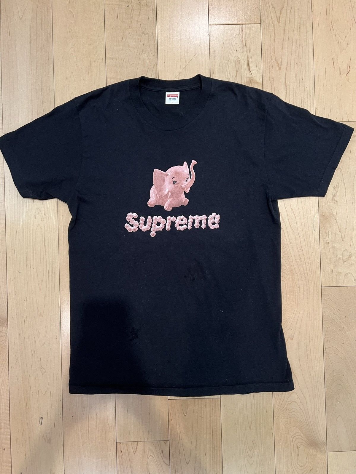 Supreme Elephant Tee Black Short Sleeve T Shirts