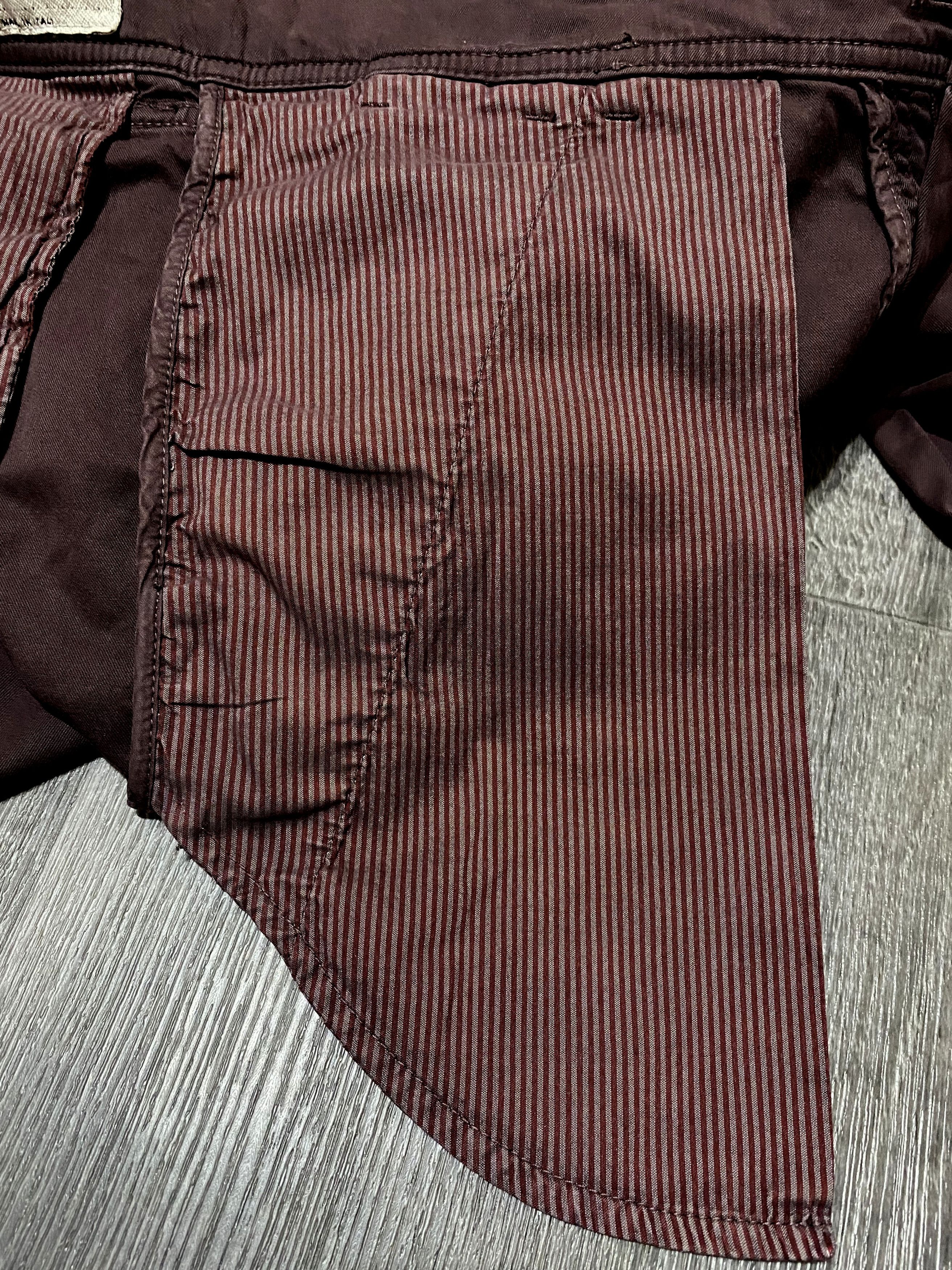Brunello Cucinelli Brunello Cucinelli Dyed Burgundy Cotton Chino Trousers Size US 36 / EU 52 - 20 Thumbnail