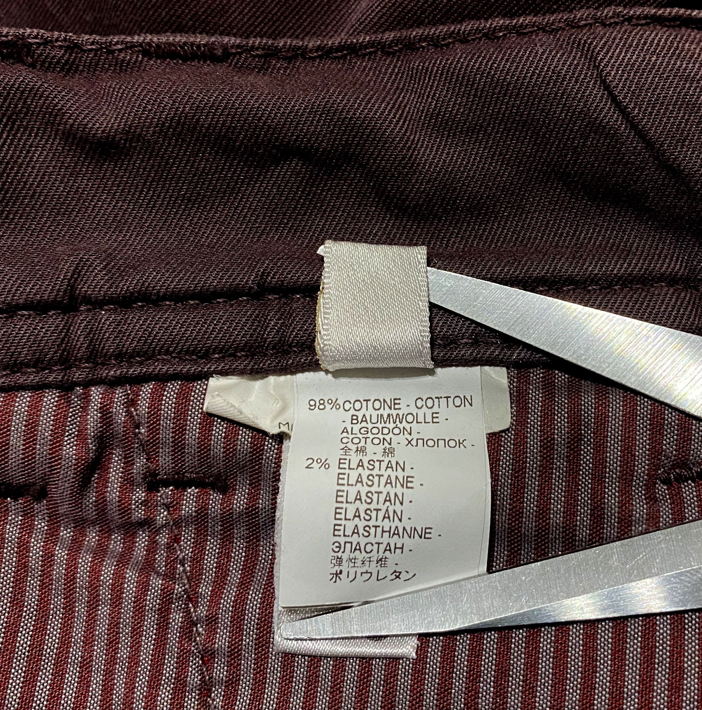Brunello Cucinelli Brunello Cucinelli Dyed Burgundy Cotton Chino Trousers Size US 36 / EU 52 - 13 Thumbnail