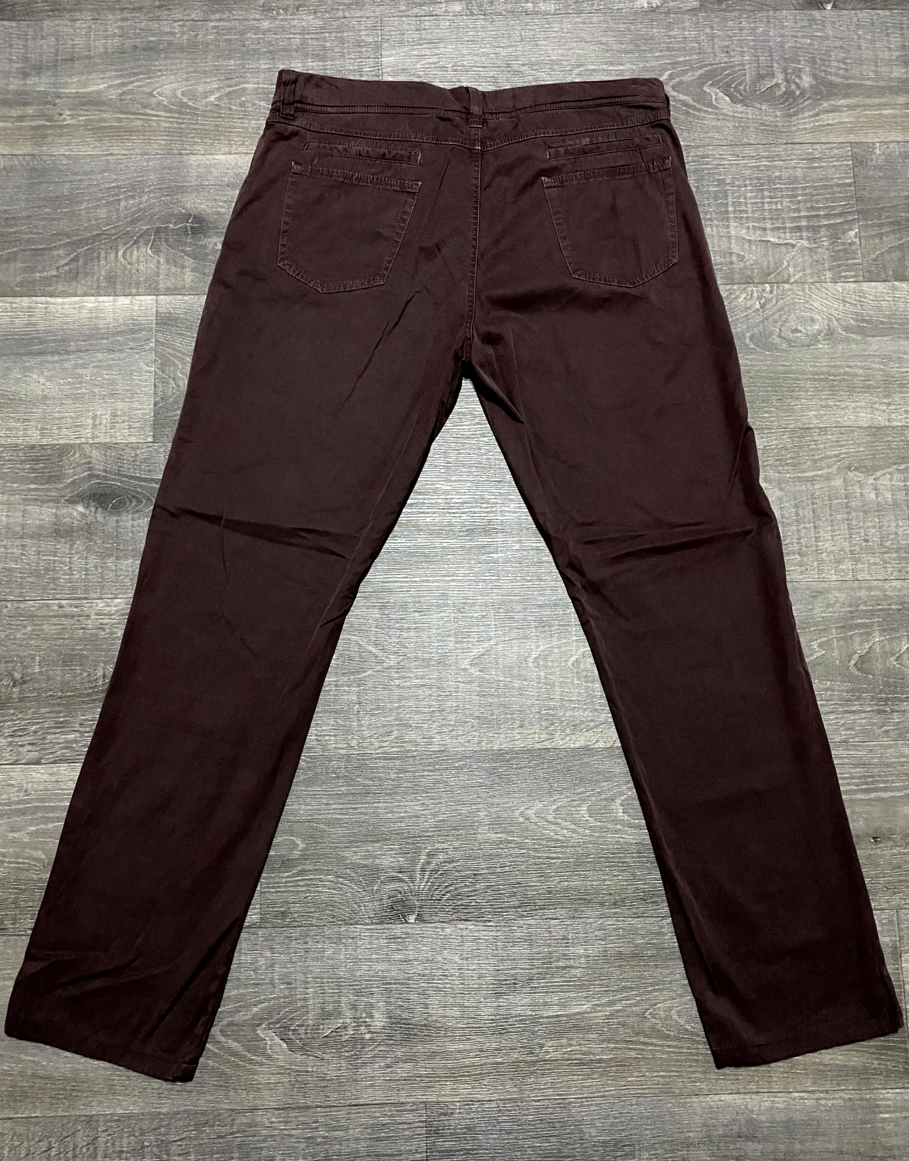Brunello Cucinelli Brunello Cucinelli Dyed Burgundy Cotton Chino Trousers Size US 36 / EU 52 - 3 Thumbnail