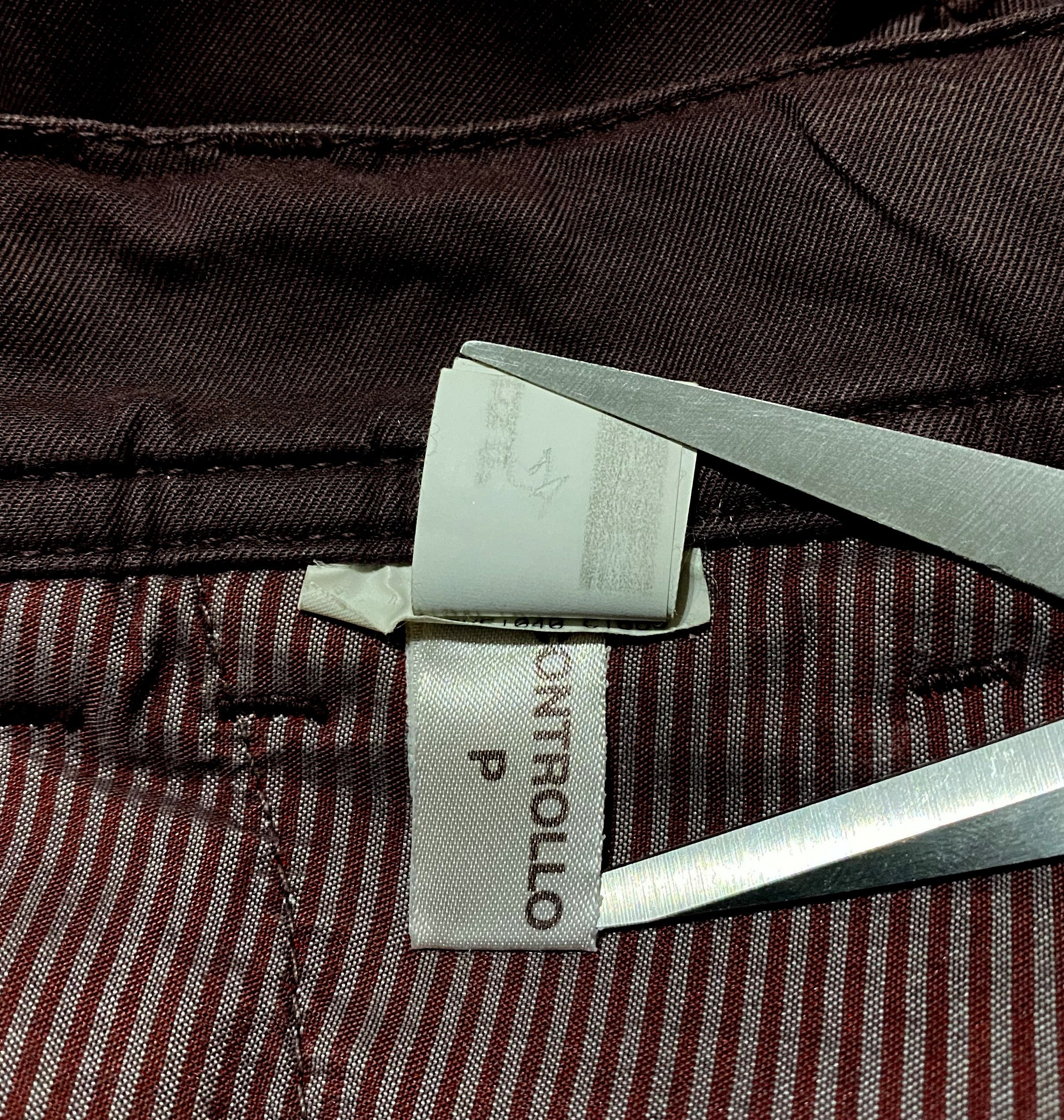 Brunello Cucinelli Brunello Cucinelli Dyed Burgundy Cotton Chino Trousers Size US 36 / EU 52 - 16 Thumbnail