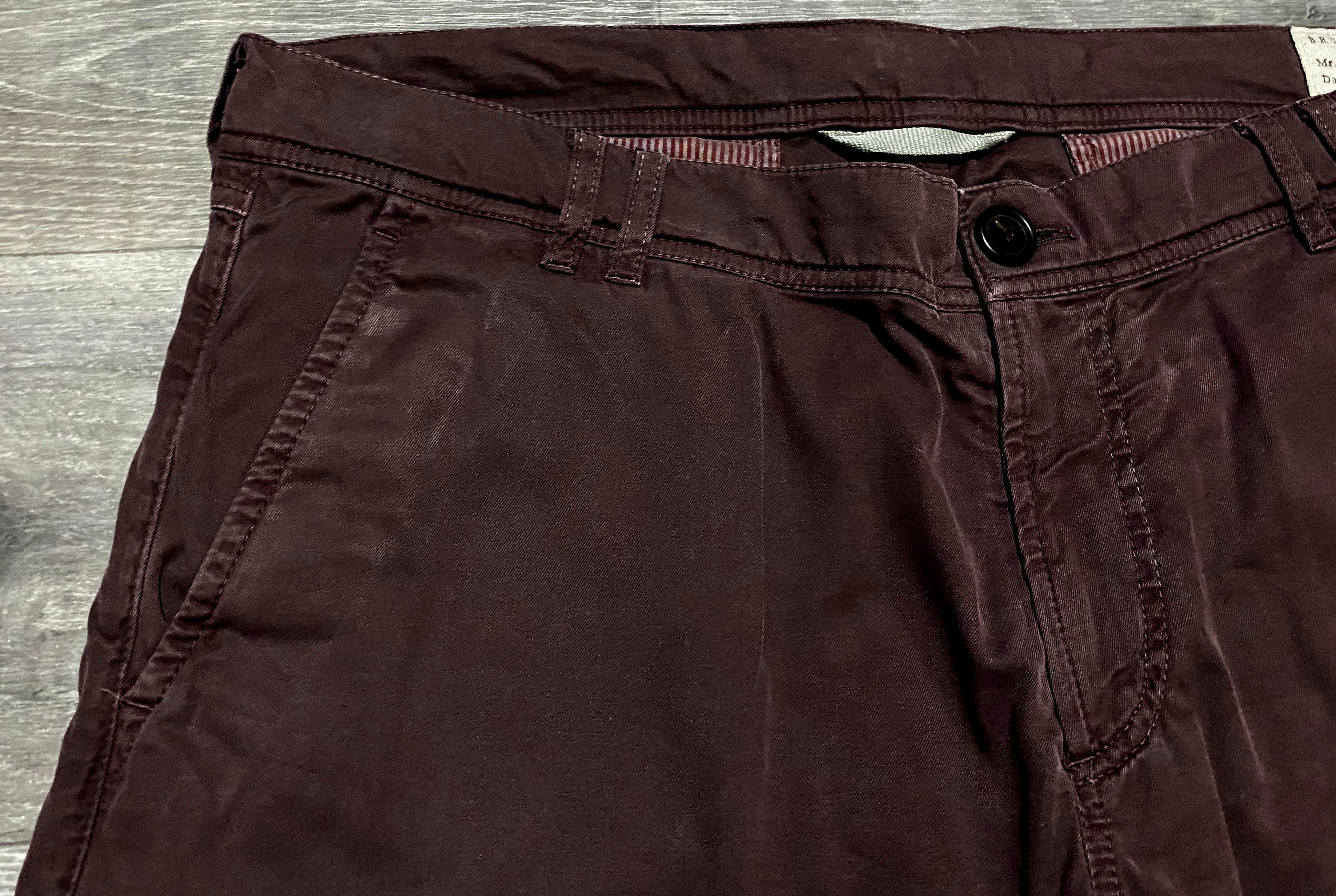 Brunello Cucinelli Brunello Cucinelli Dyed Burgundy Cotton Chino Trousers Size US 36 / EU 52 - 8 Thumbnail
